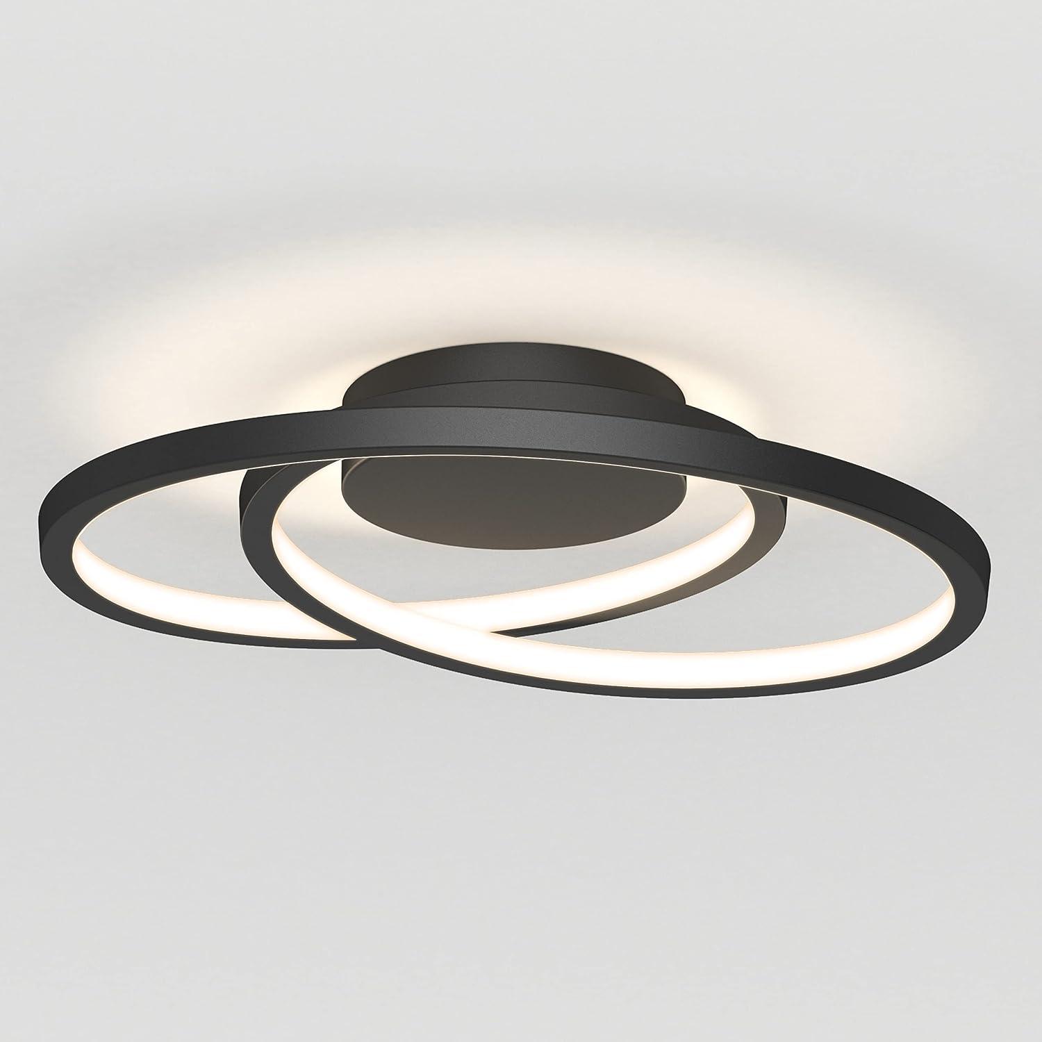 Salto Spiral Black Aluminum LED Flush Mount Ceiling Light