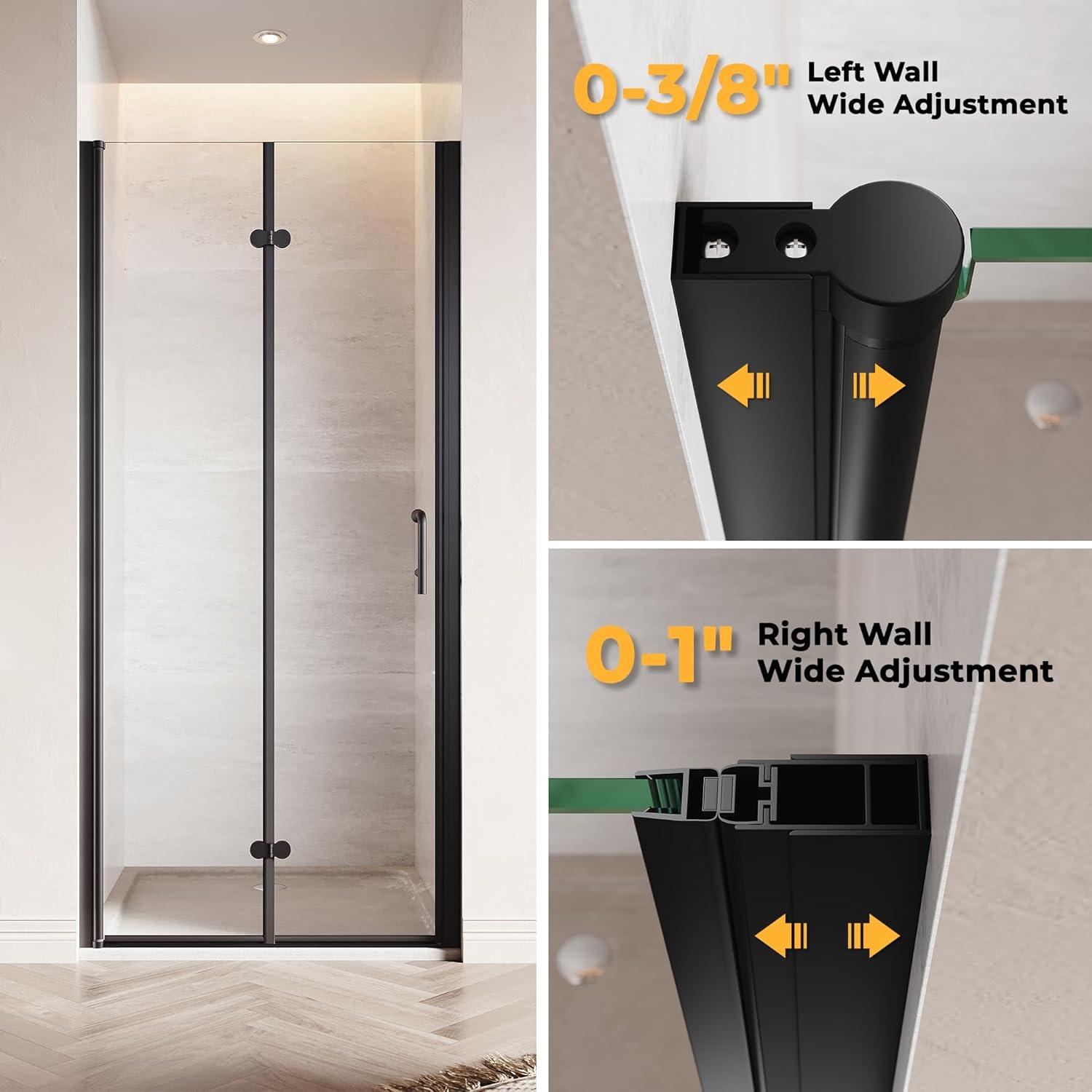 LOONGFIELD Sliding Shower Glass Door 56-60 In. W X 72 In. H, Adjustable Semi Frameless Shower Door, Certified Thick Clear Clear Tempered Glass, 304 Stainless Steel Handles ASTARQ-W2269P144324