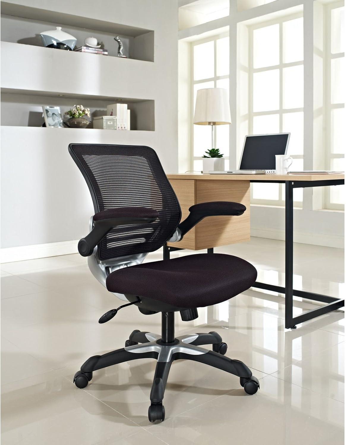 Edge Swivel Task Chair with Adjustable Mesh Fabric Arms, Black