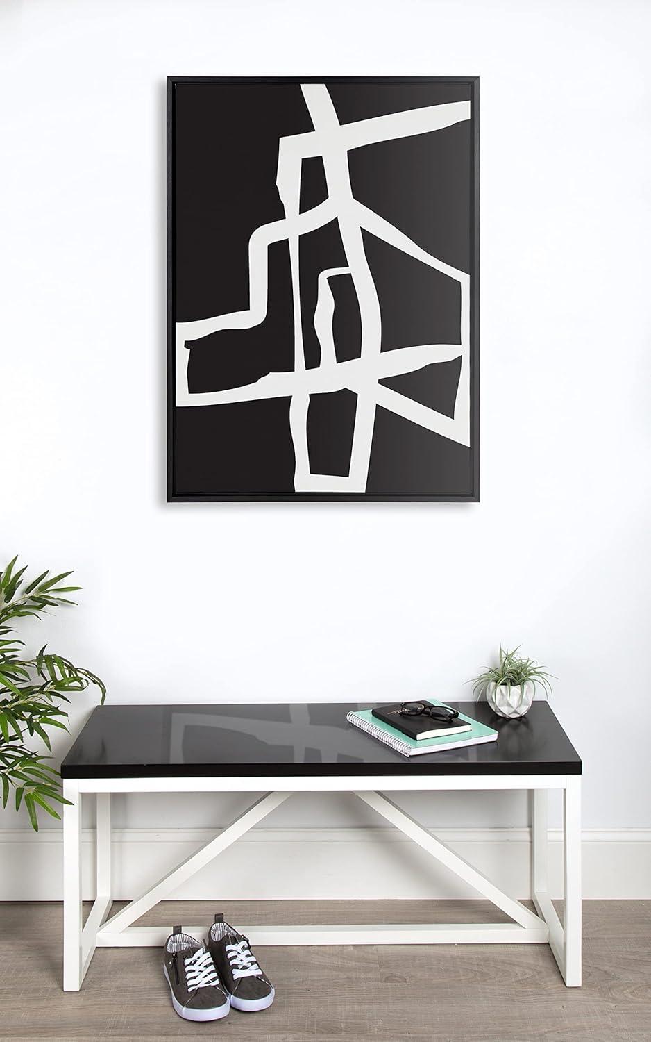 Sophisticated Abstract Black and White Canvas Print, 28x38