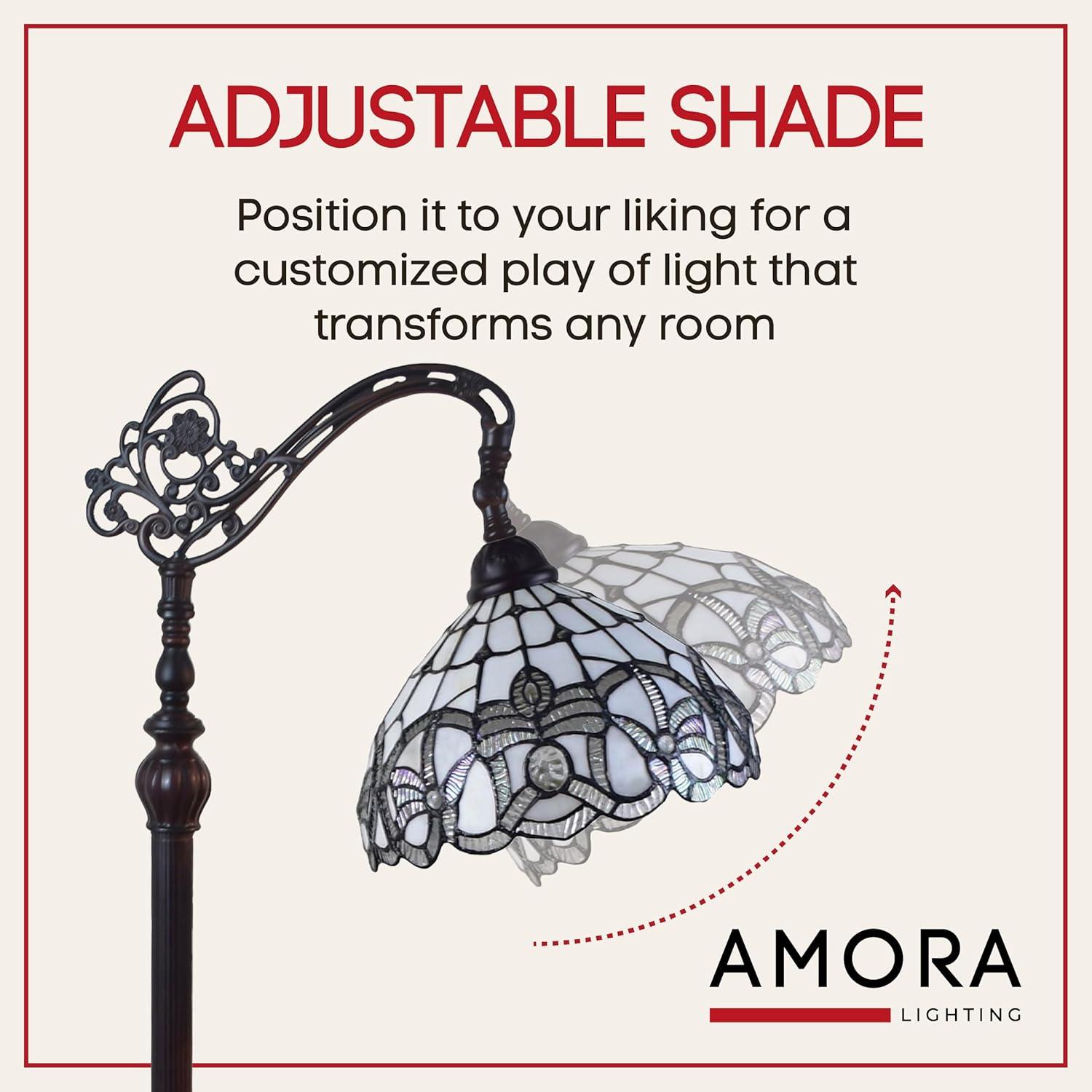 Amora Lighting  Tiffany Style Floral Design Floor Reading Lamp