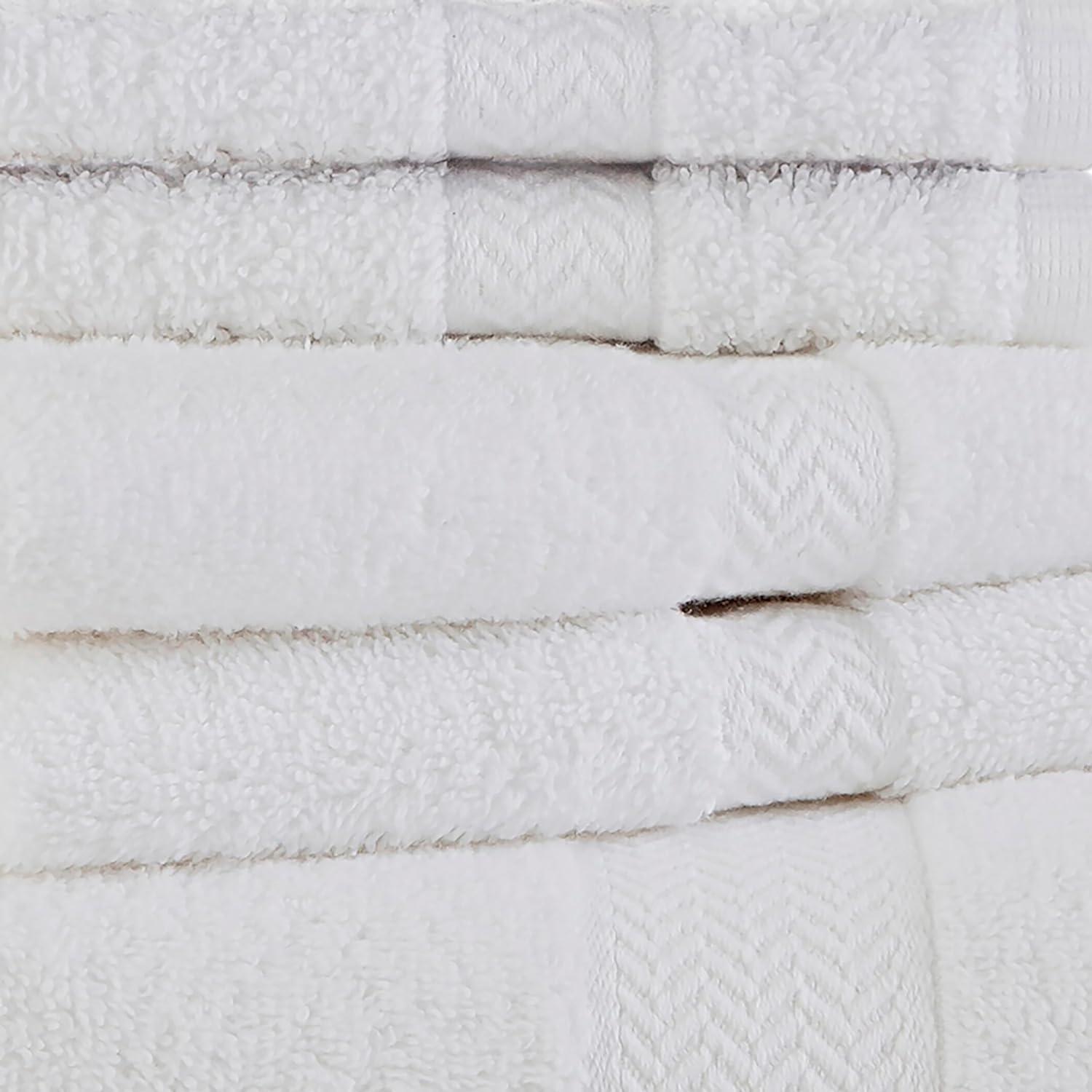 Oversized White Cotton Hand Towel Set of Six