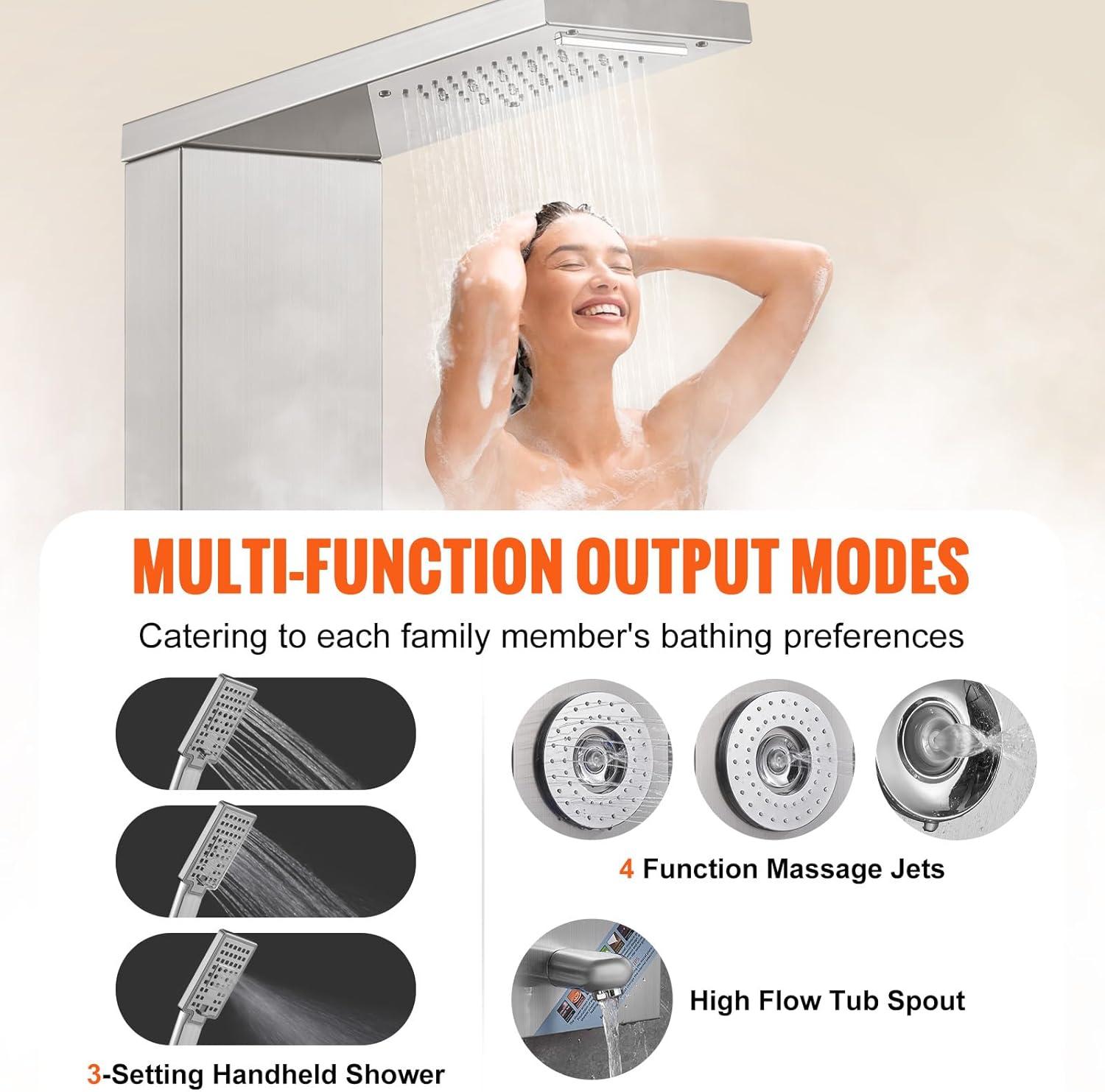 52'' Shower Panel with Handheld Shower Head
