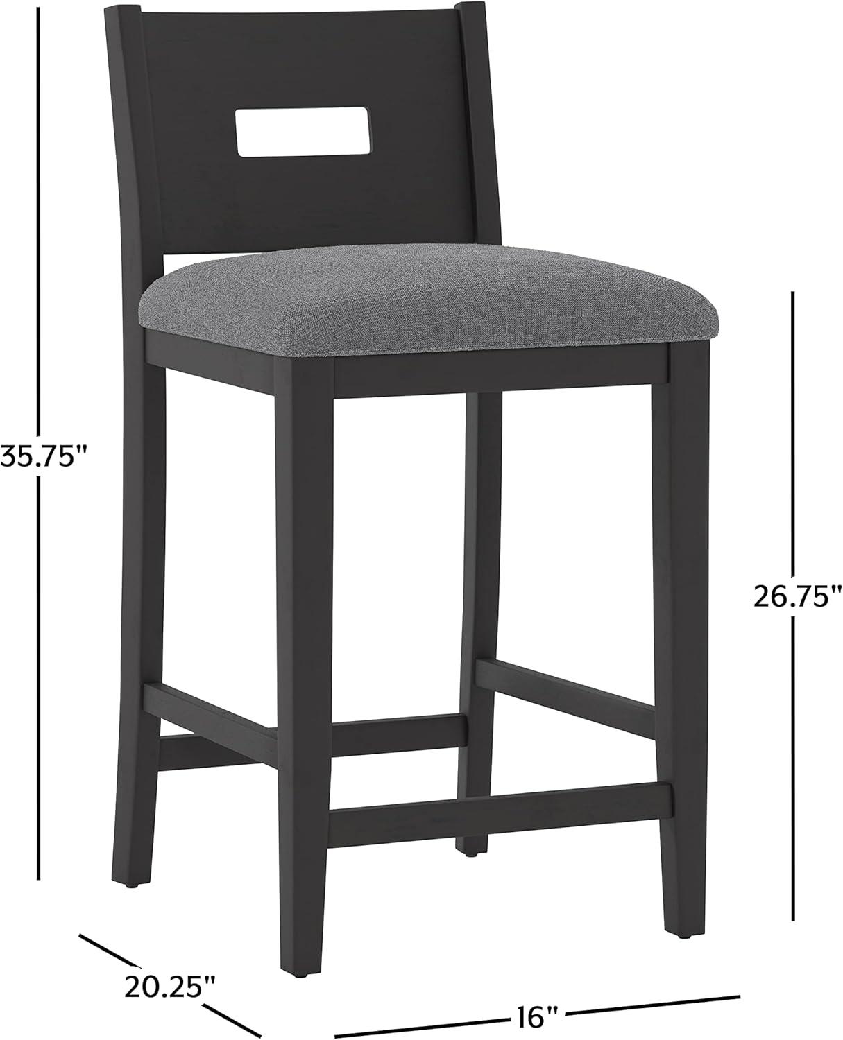 Allbritton Wood Counter Height Barstool Antiqued Brown - Hillsdale Furniture: Matte Finish, Polyester Upholstery, Armless Design