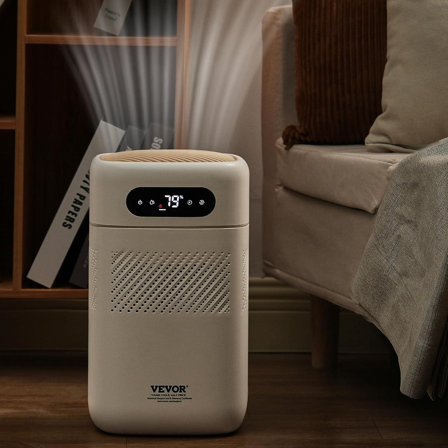 Tieron 5L(1.32G) Evaporative Humidifier for 538.2 sqft Air Purifier for Bedroom