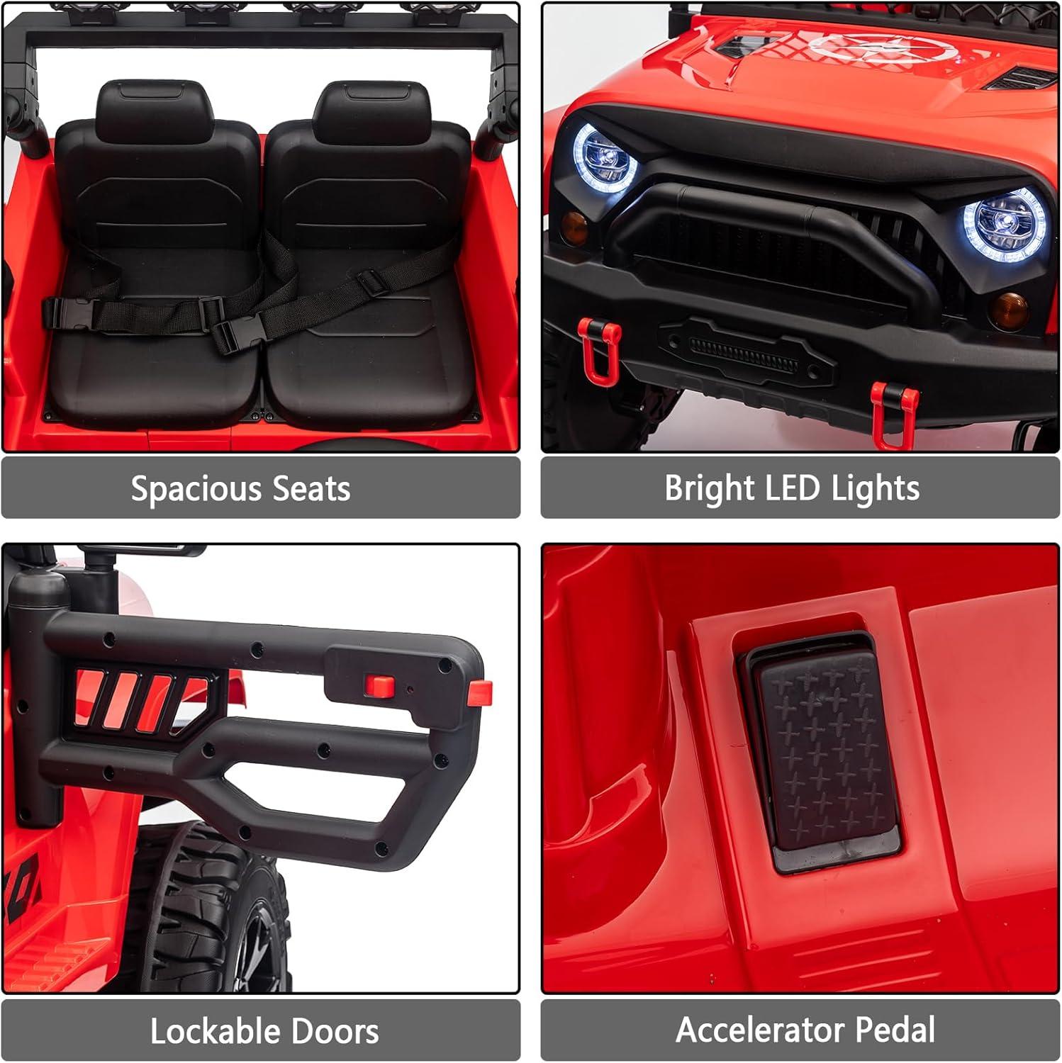 Red 24V Dual Seat Kids Electric SUV with Remote Control