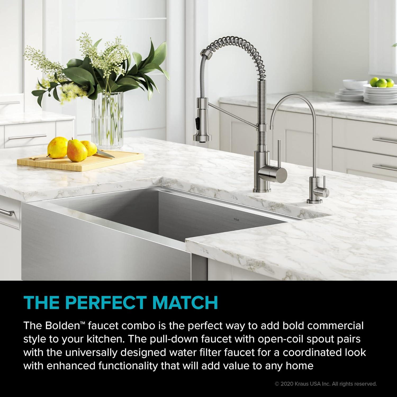 KRAUS Bolden Commercial Style 2-Function Single Handle Pull Down Kitchen Faucet