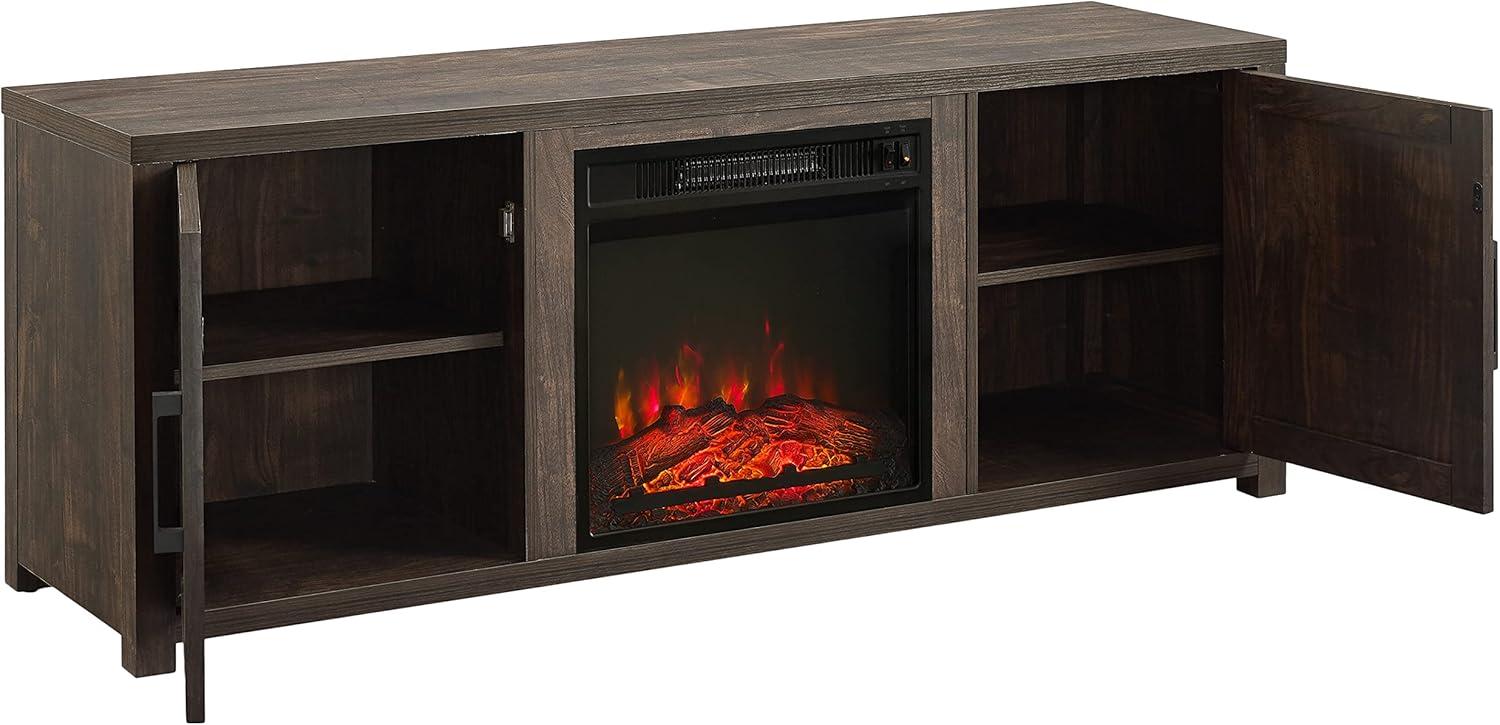 58" Gordon Low Profile TV Stand for TVs up to 65" with Fireplace Dark Walnut - Crosley