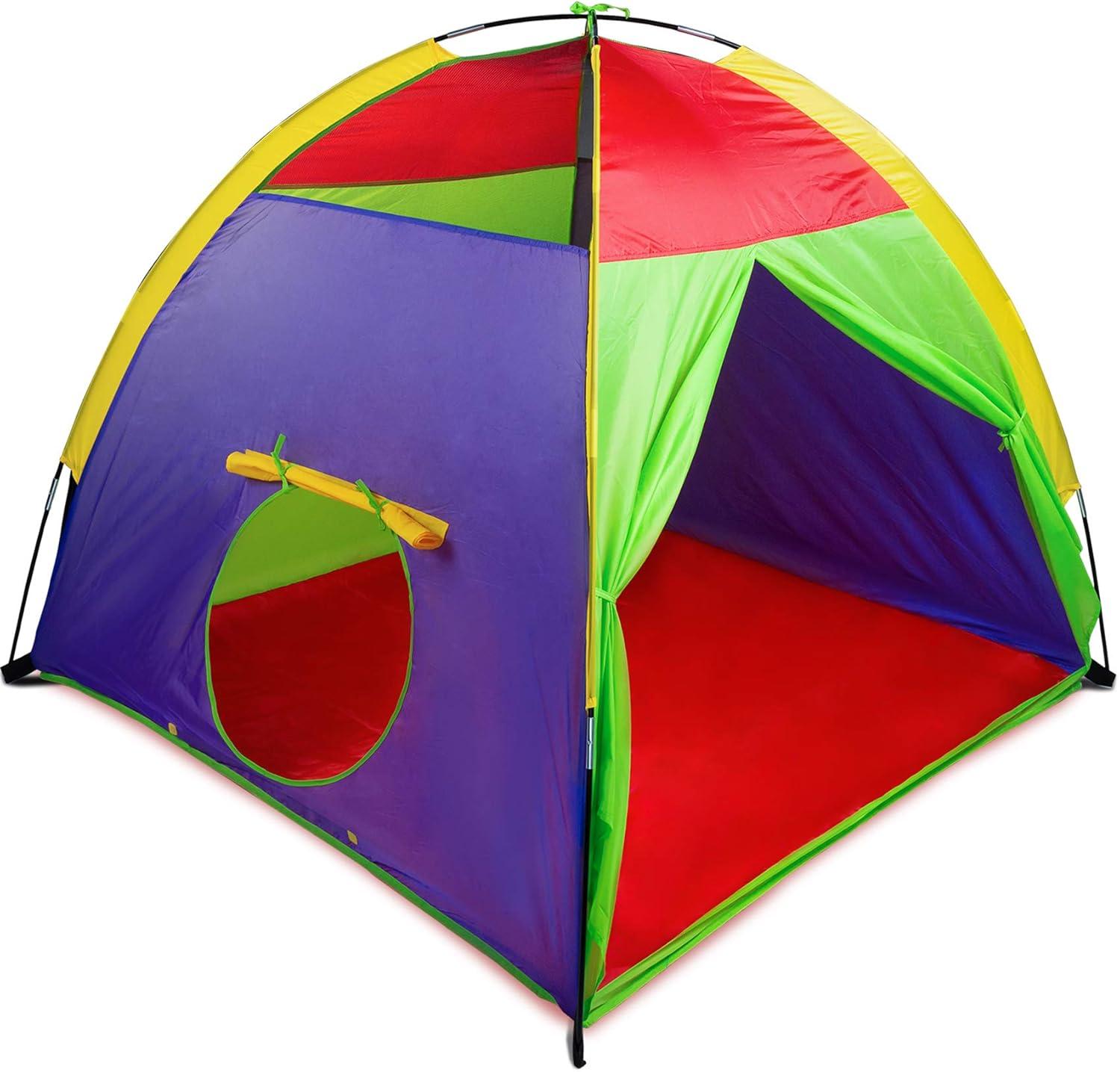 Multicolor Fiberglass Kids Pop-Up Play Tent 58"