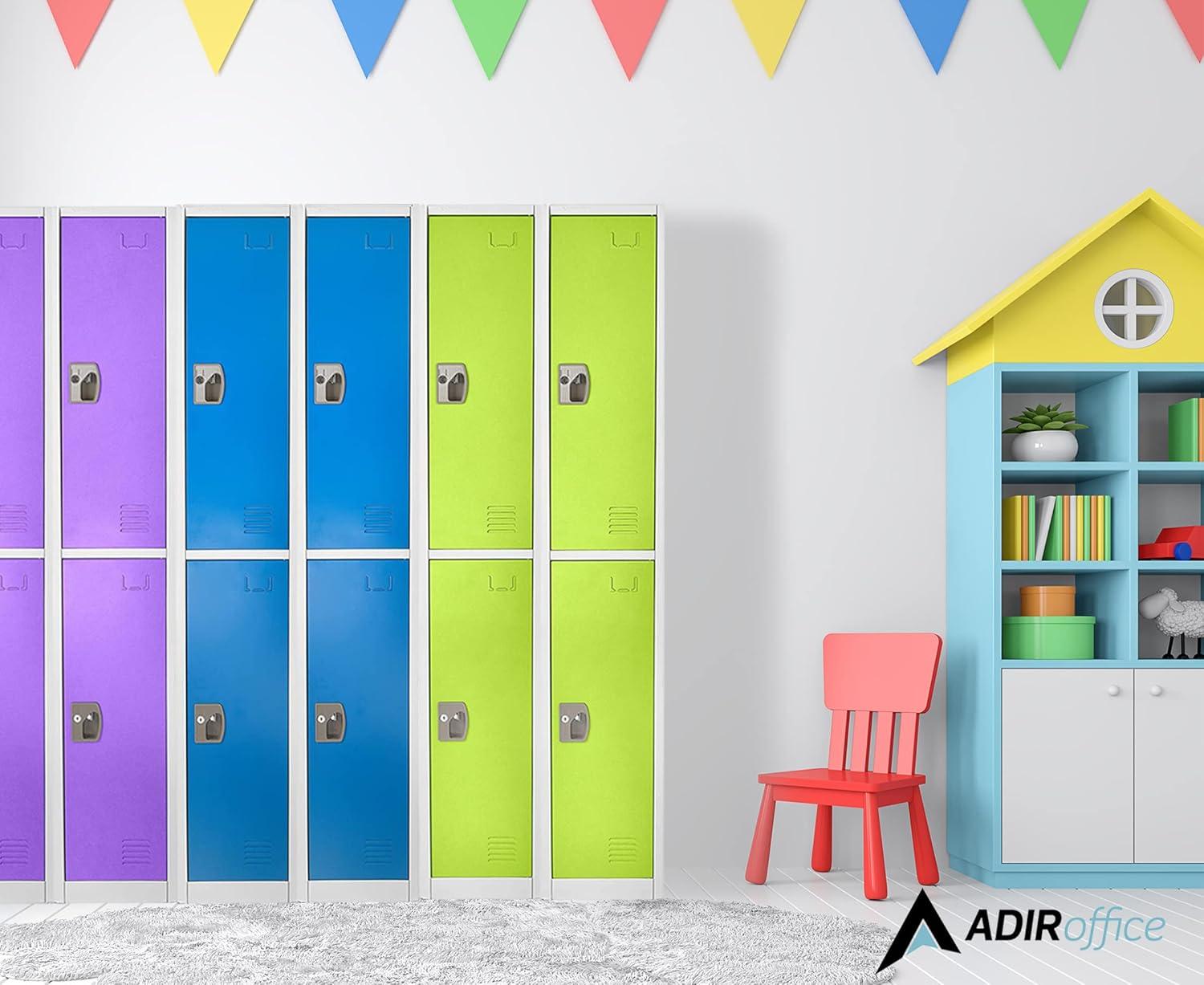 Red Steel Freestanding Locker with Adjustable Shelving