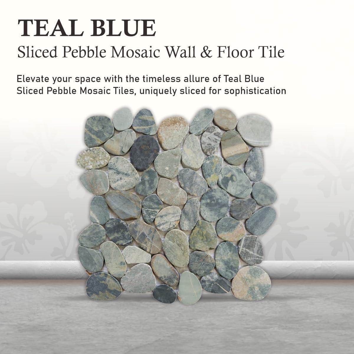 b.o.i Hawaii 12" x 12" Natural Stone Pebbles Mosaic Wall & Floor Tile