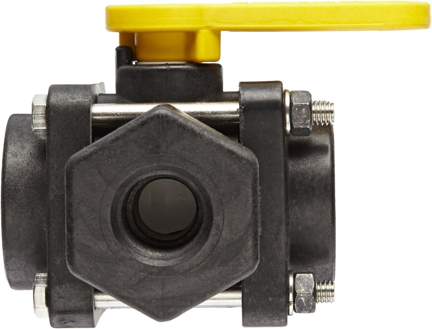 Banjo Polypropylene Ball Valve,3-Way,FNPT,2 in V200SL