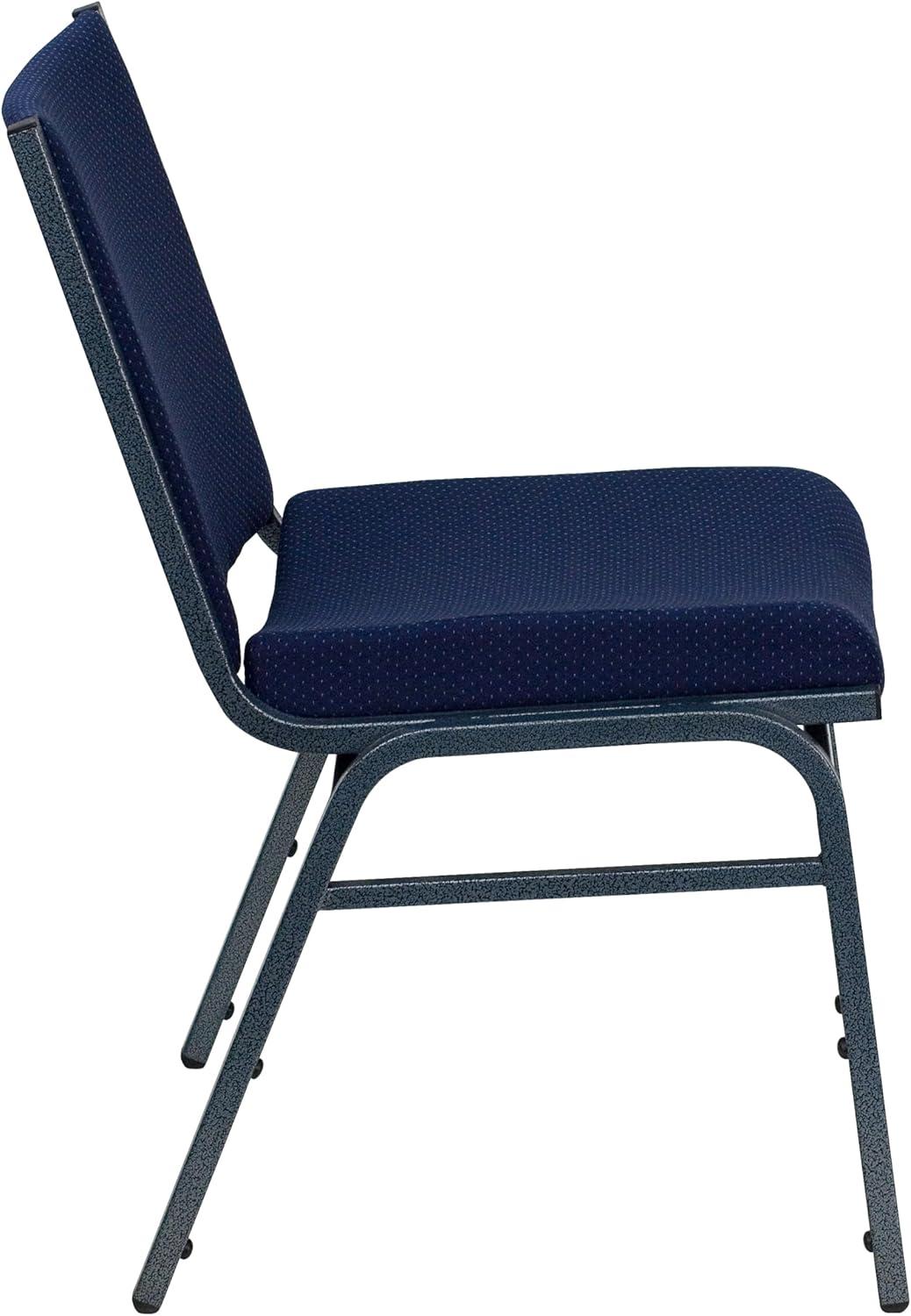 Flash Furniture HERCULES Series Heavy Duty Navy Blue Dot Fabric Stack Chair