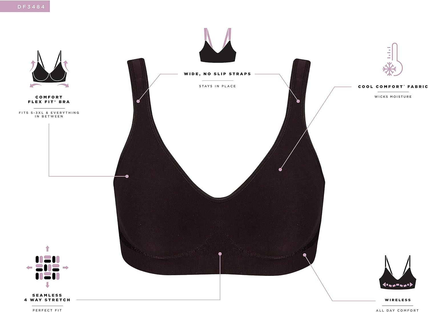 Bali Comfort Revolution Wirefree Bra ComfortFlex Fit Seamless 2-Ply Women's 3484