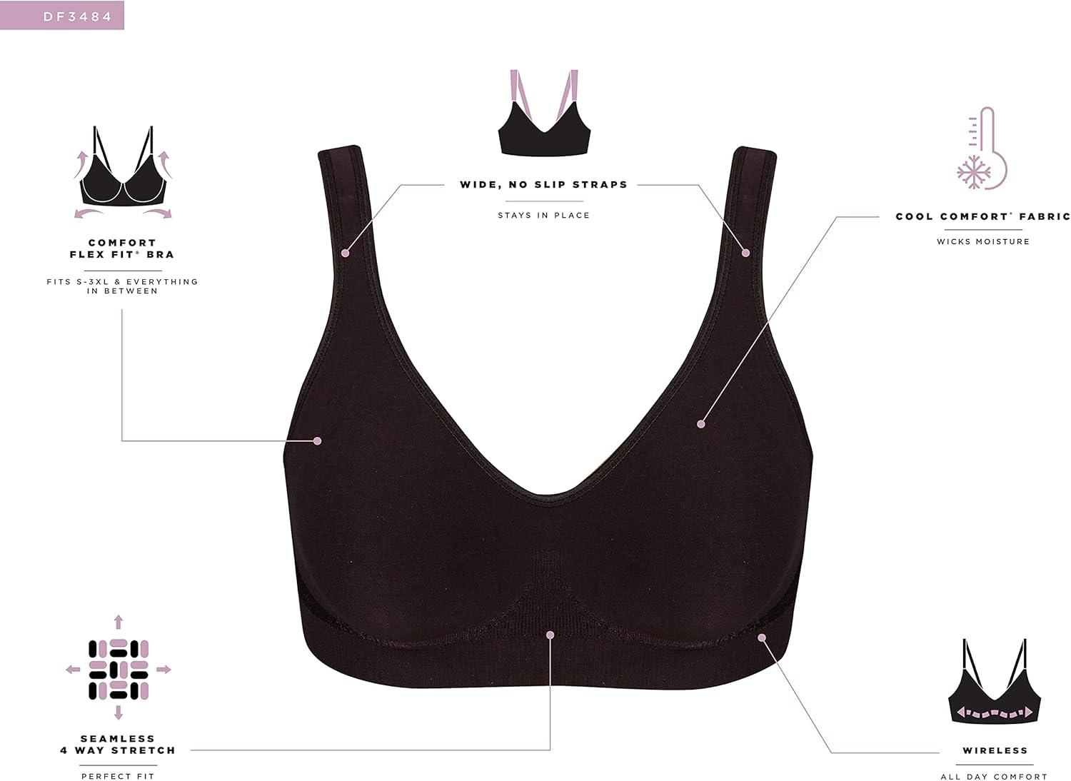 Bali Comfort Revolution Wirefree Bra ComfortFlex Fit Seamless 2-Ply Women's 3484