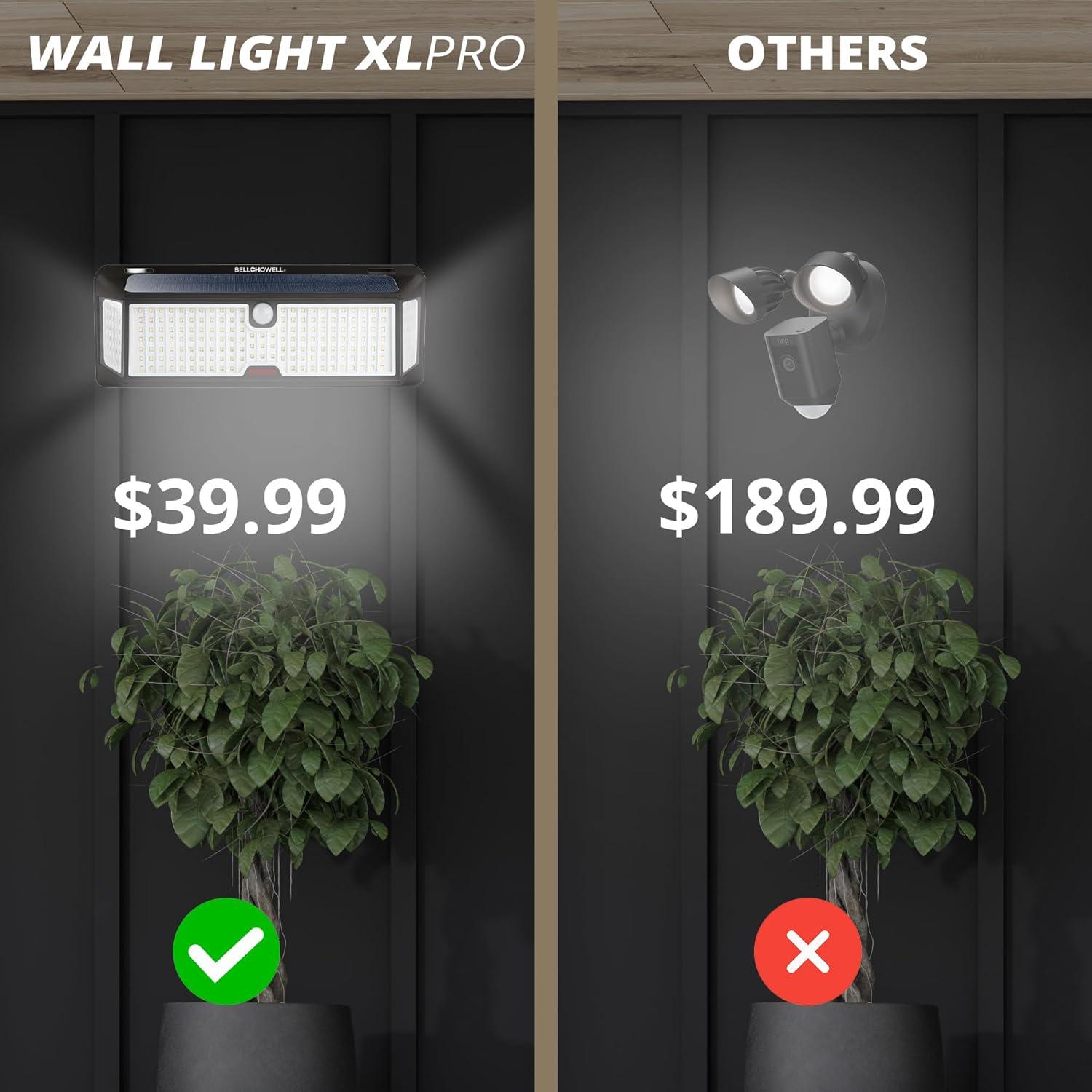 Bell + Howell Bionic Wall Light XL Pro – 1000 Lumens Solar Powered Motion Activated Outdoor LED Light