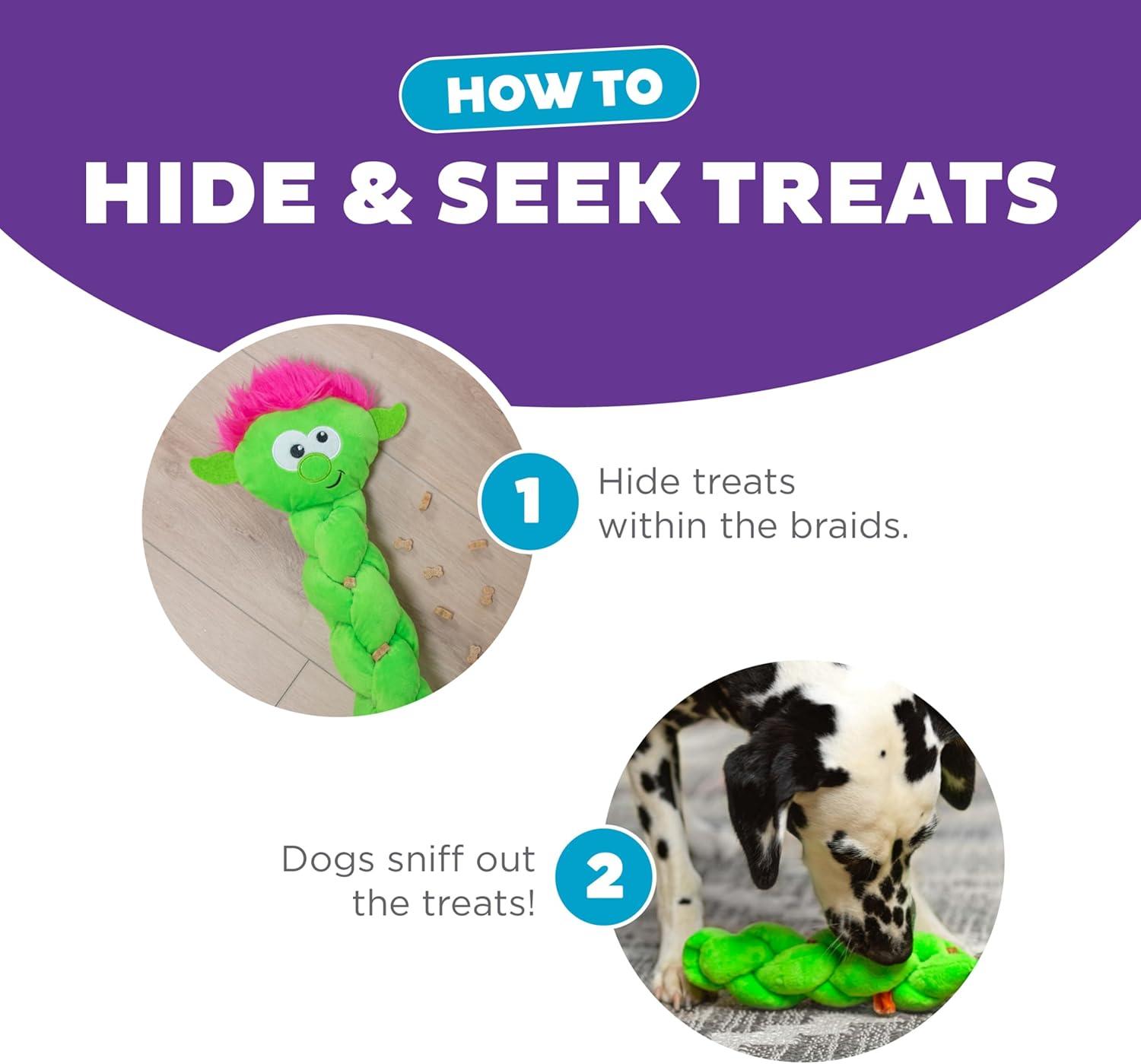 Kyjen  Outward Hound Nina Ottosson Twistiez Unicorn Interactive Plush Puzzle Dog Toy, Purple - Large