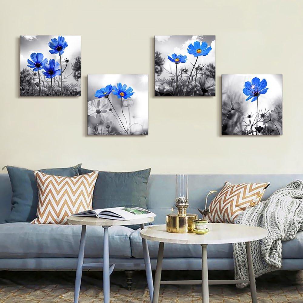 Blue Abstract Canvas Wall Art For Living Room Bedroom Wall Decor Office Pictures Watercolor Wall Paintings Bathroom Home Decoration Posters Prints Artwork 12'' X 16'' 3 Piece Set