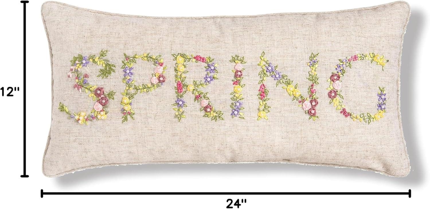 C&F Home Hand Crafted Ribbon Art Pillows Spring Ribbon Art Throw Pillow