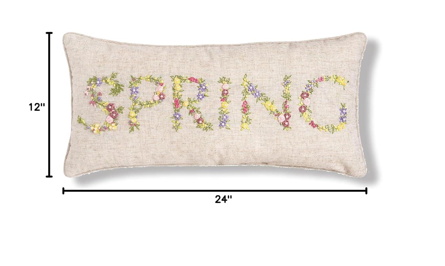 C&F Home Hand Crafted Ribbon Art Pillows Spring Ribbon Art Throw Pillow