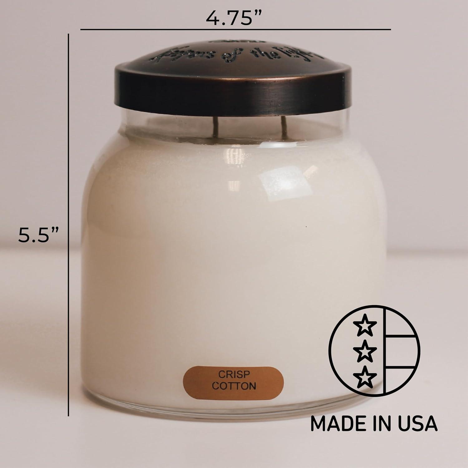 Crisp Cotton Scented Glass Jar Candle with Lid, 34oz