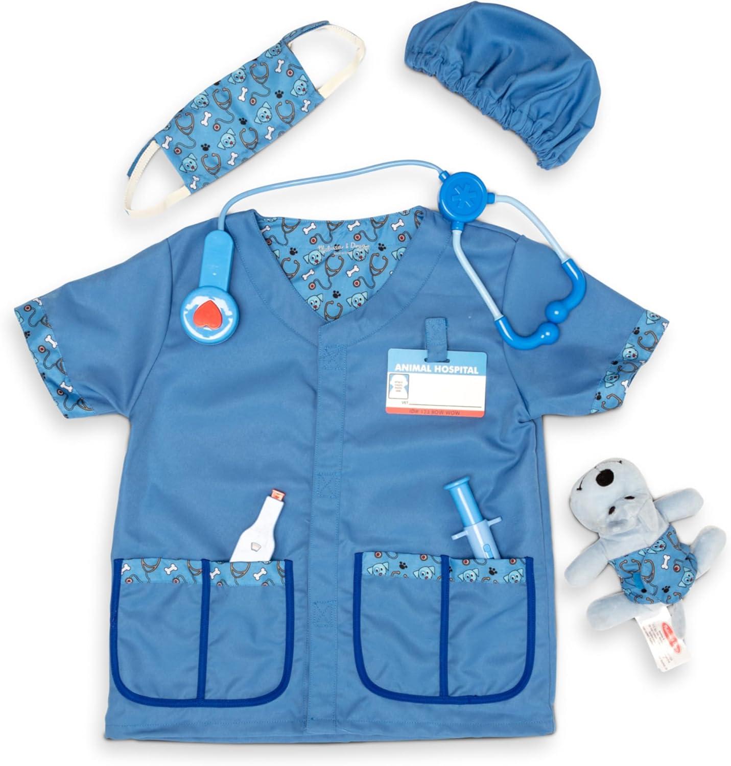 Kids Blue Veterinarian Role-Play Costume Set with Accessories