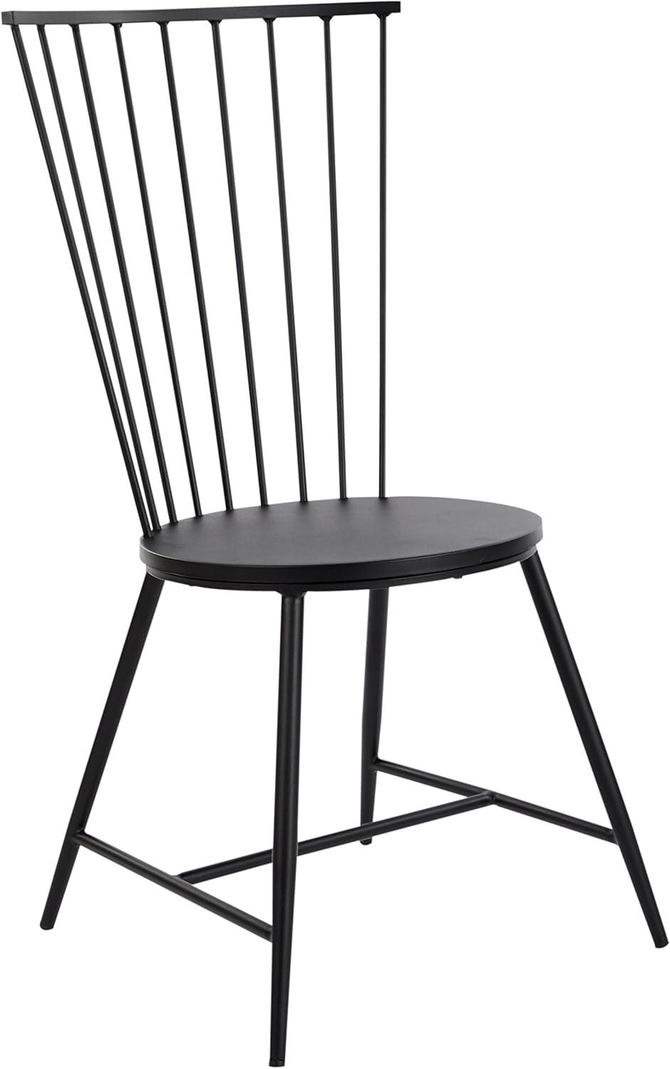 Pim Metal Windsor Back Side Chair in Black