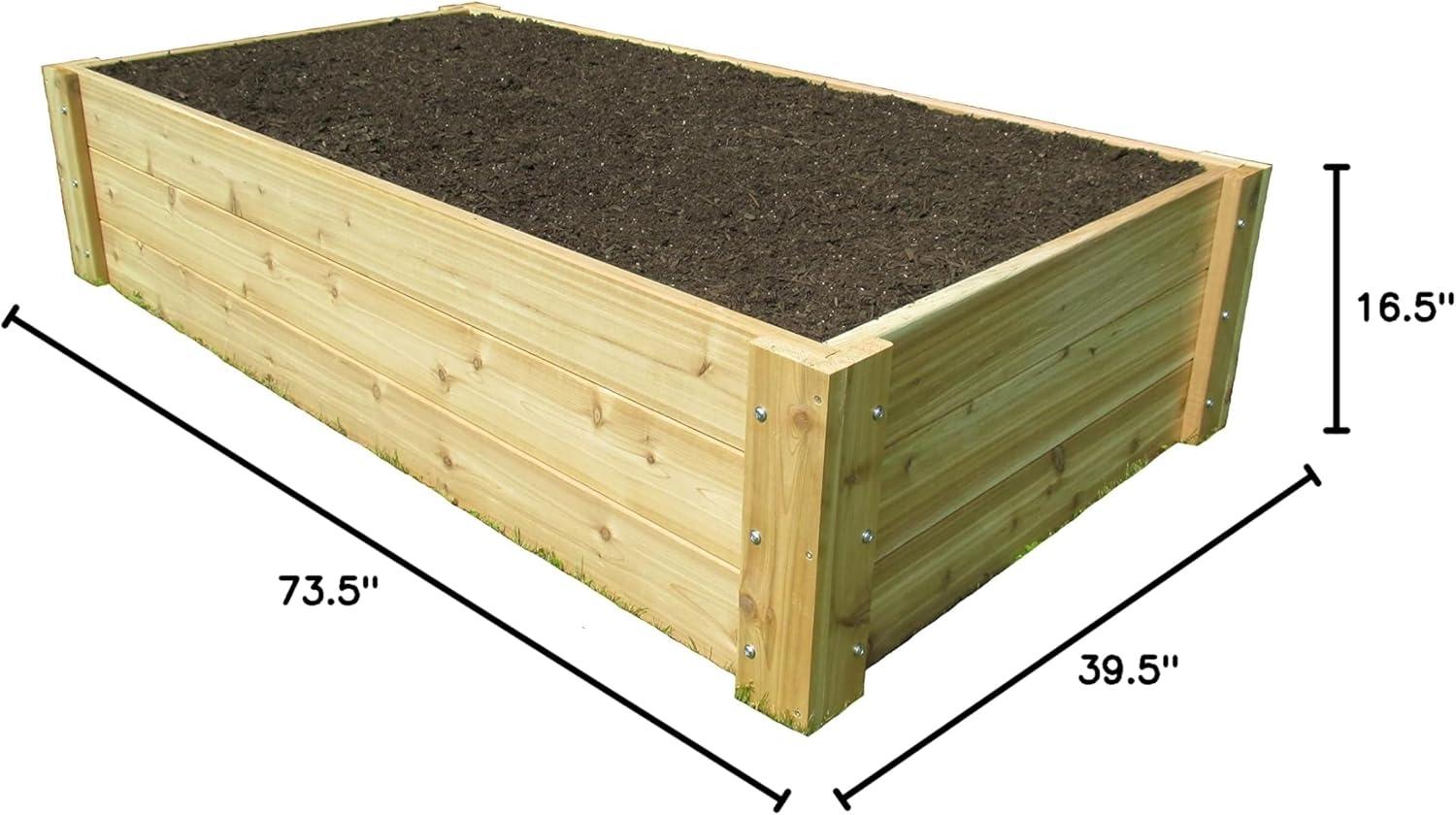 Natural Cedar Rectangular Raised Garden Bed Planter