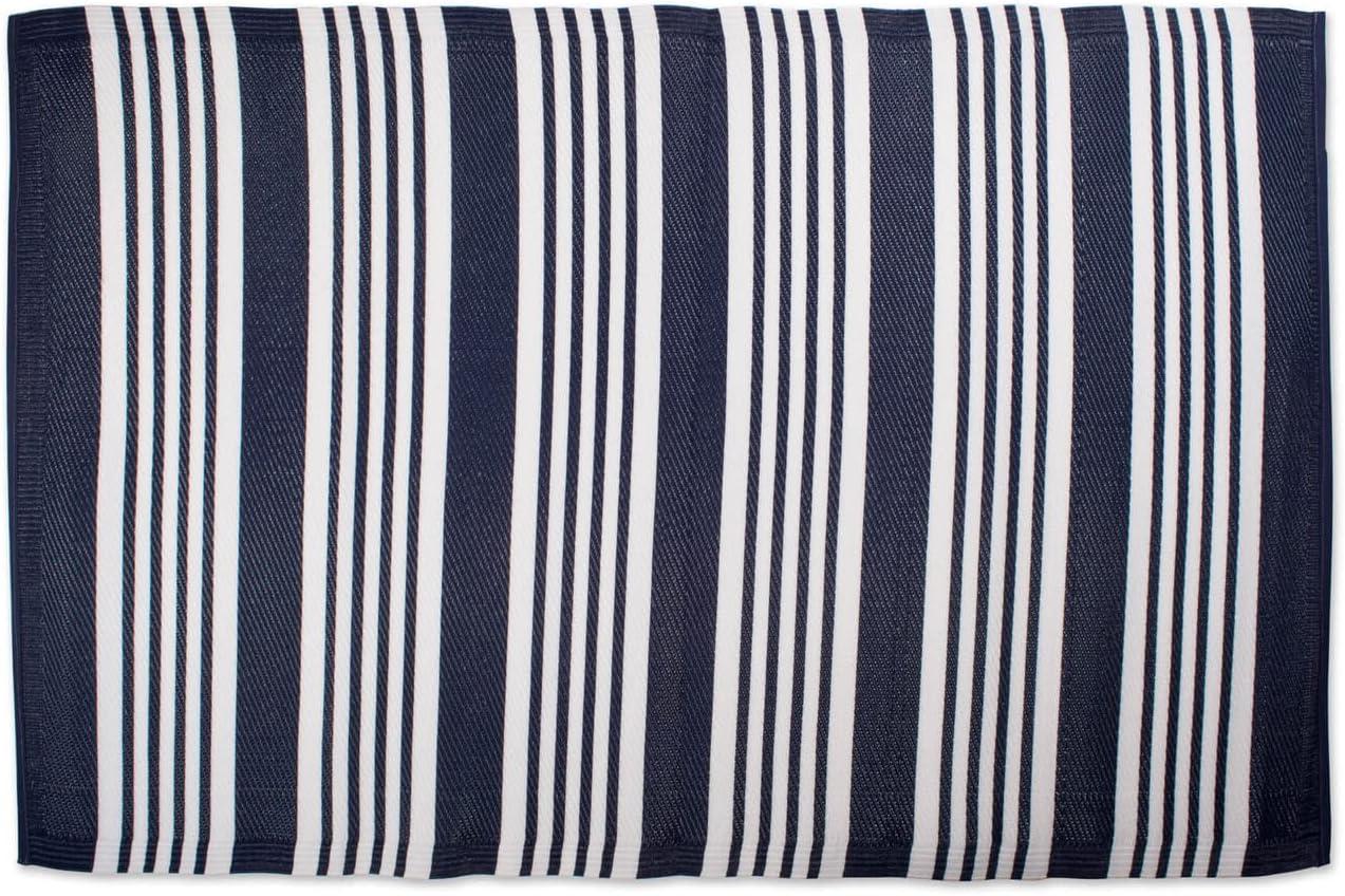 DII Outdoor Rug Collection Reversible Woven Polypropylene Mat, 4x6-Feet, Nautical Blue