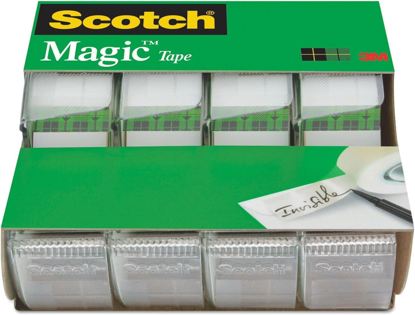 Scotch Magic Tape, 3/4 in. x 300 in., 4 Dispensers/Pack