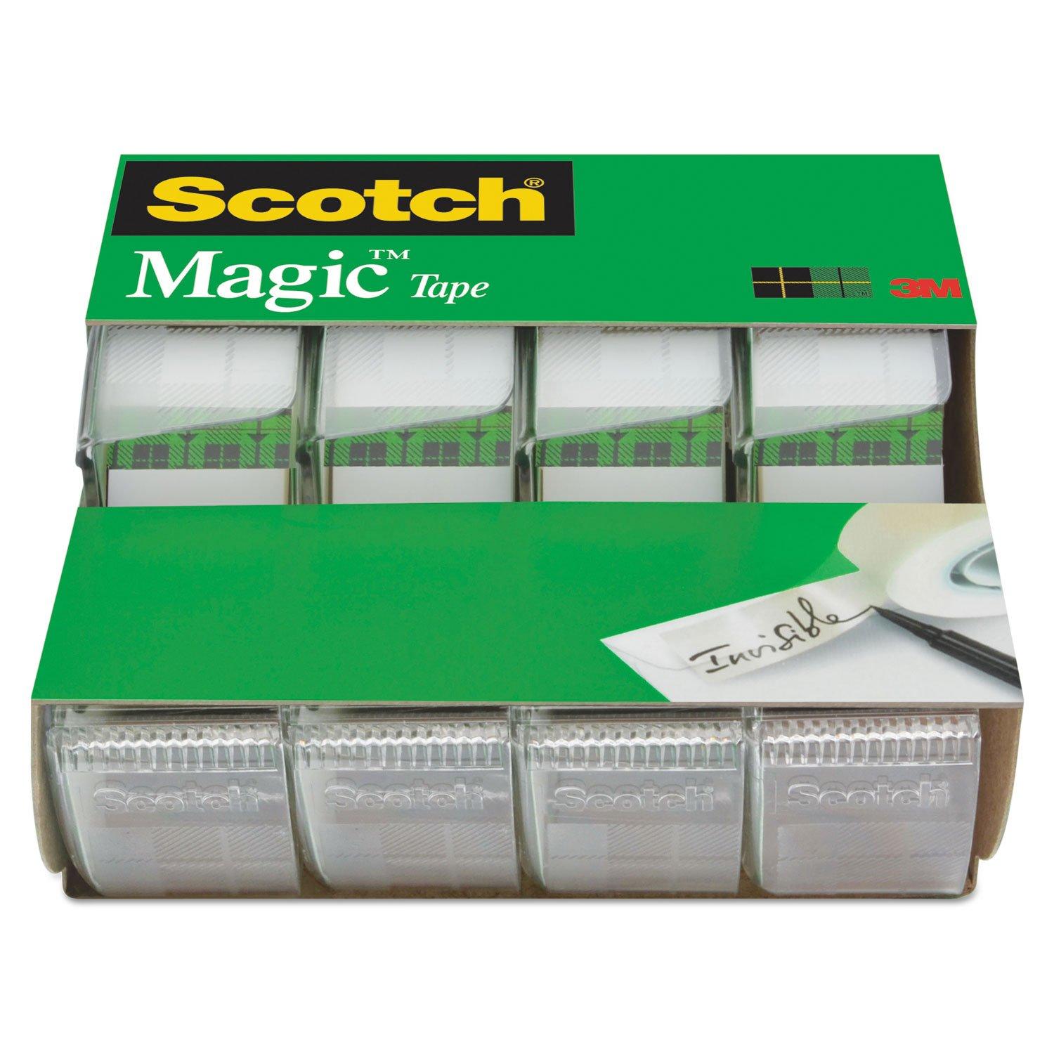 Scotch Magic Tape, 3/4 in. x 300 in., 4 Dispensers/Pack