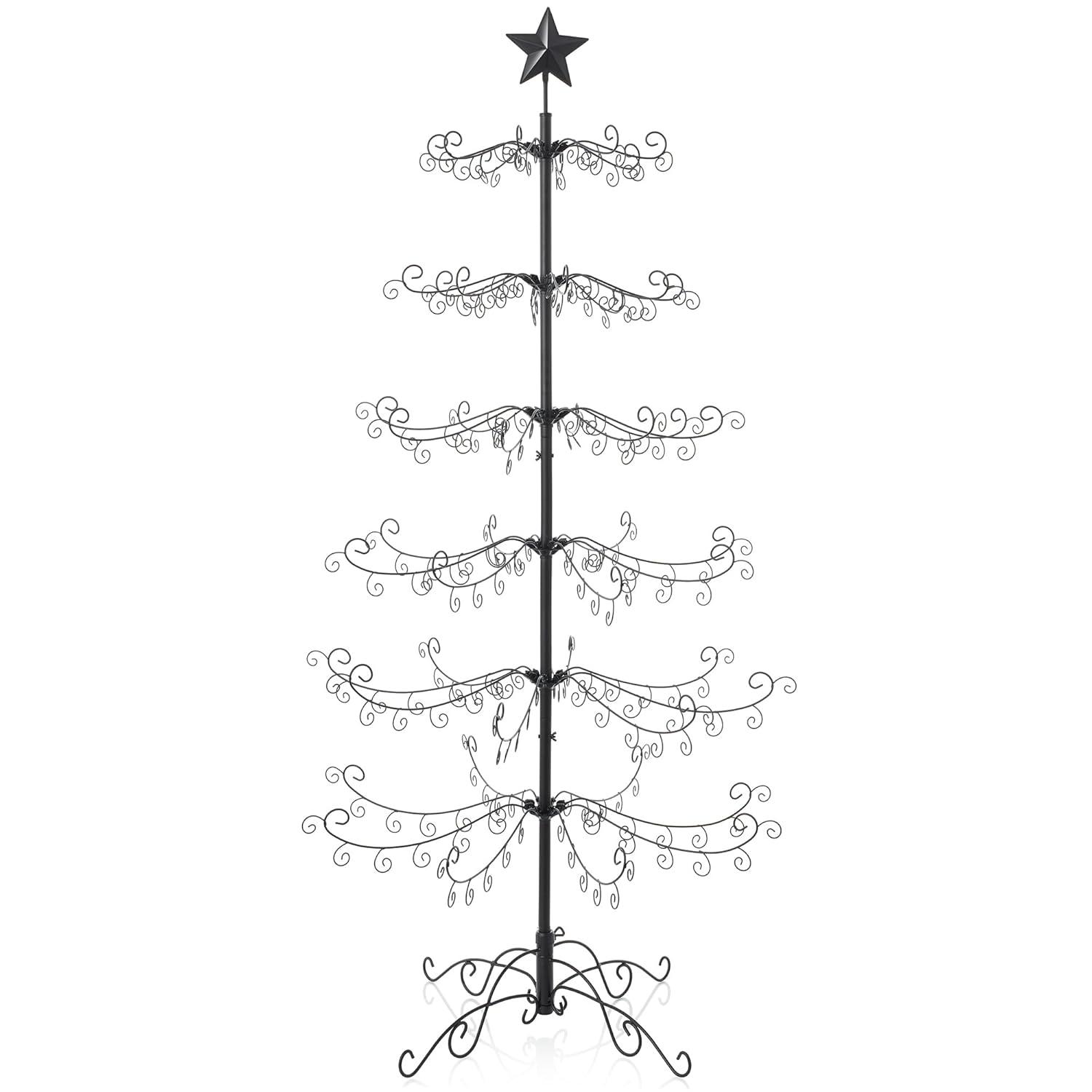 Casafield Ornament Display Stand - Metal Christmas Tree Ornament Holder, 6' Black