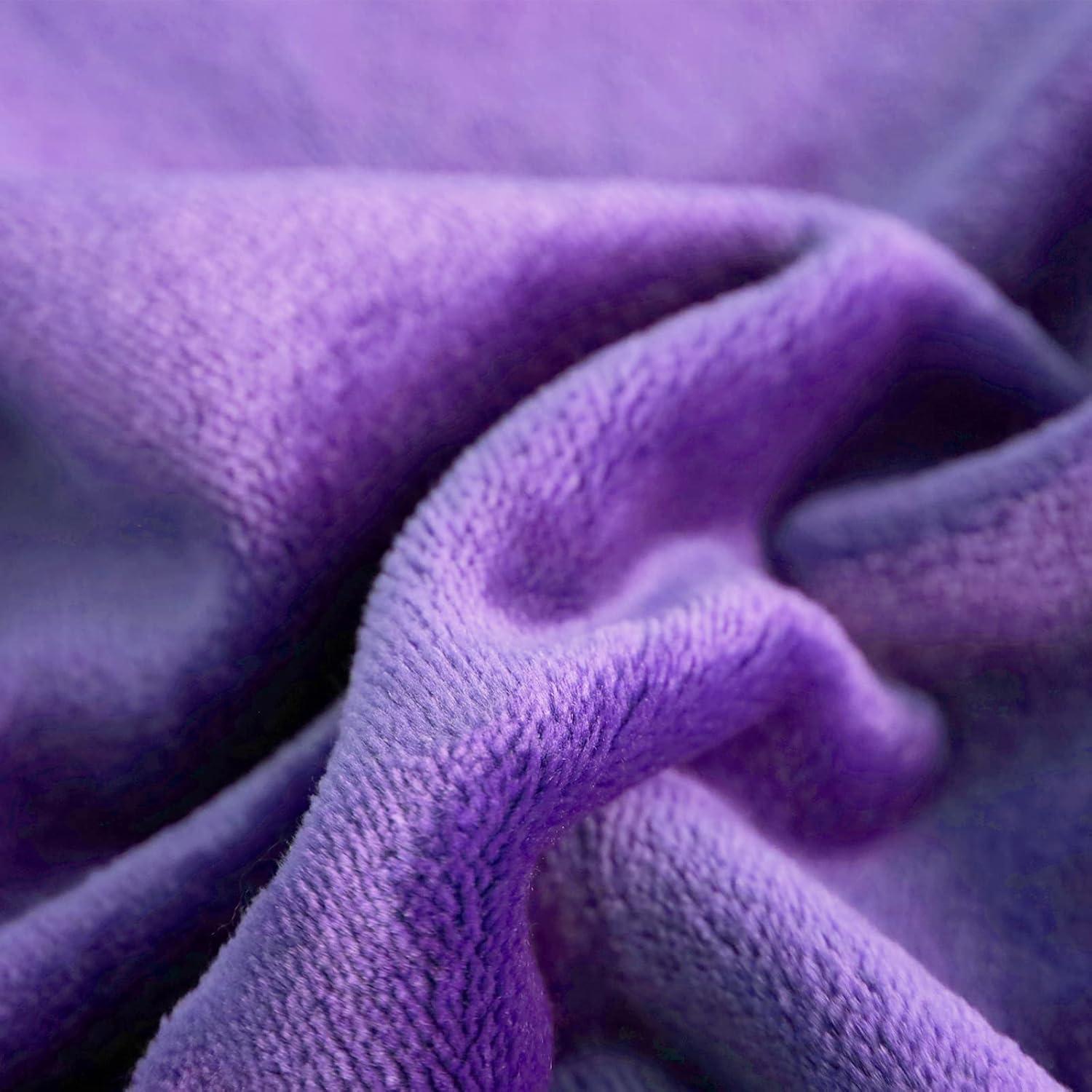 Purple Lightweight Fleece Throw Blanket, 50x60 Inches