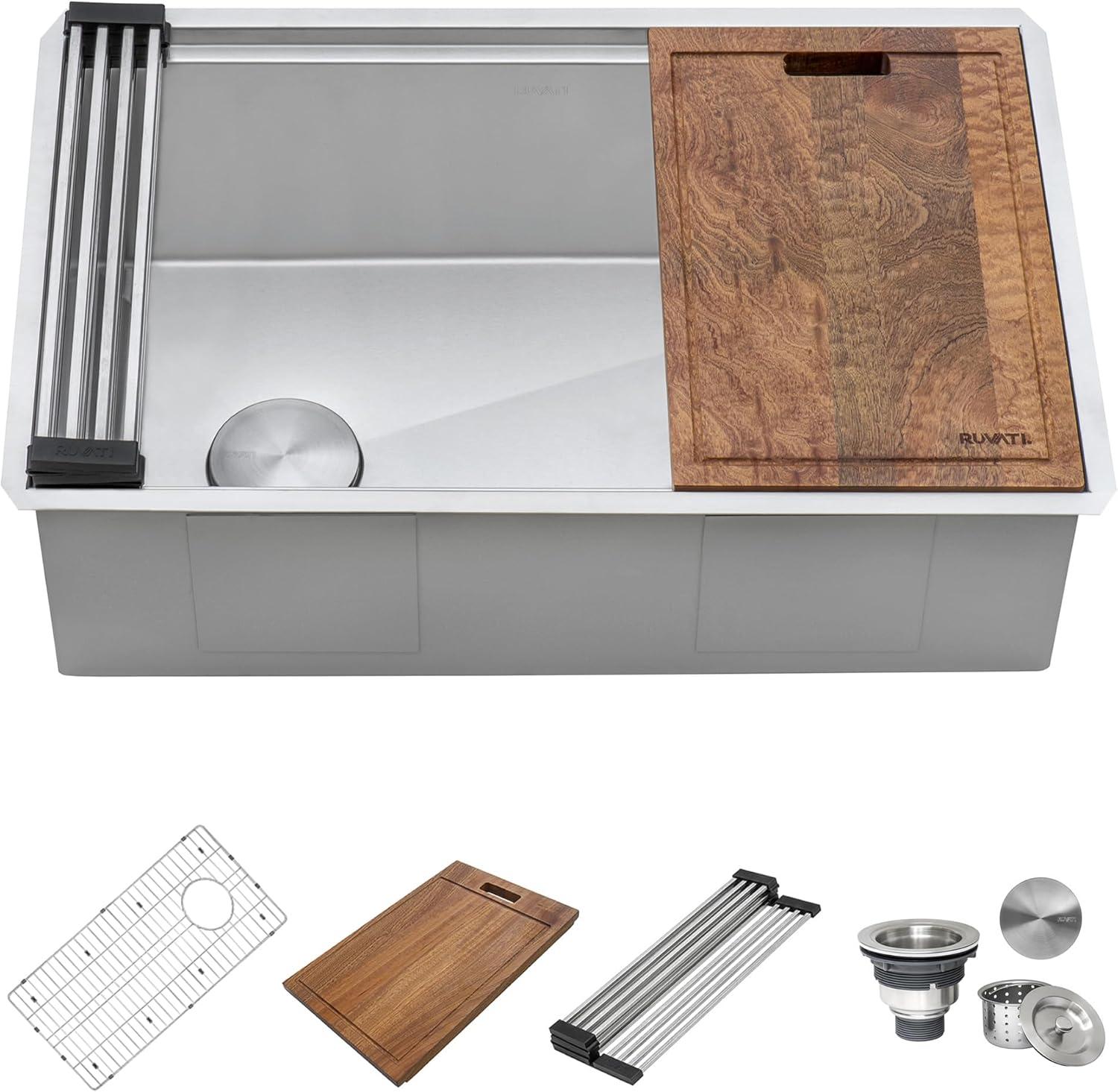 Ruvati Rvh8570 Veniso 27" Undermount Single Basin Stainless Steel Kitchen Sink - Stainless