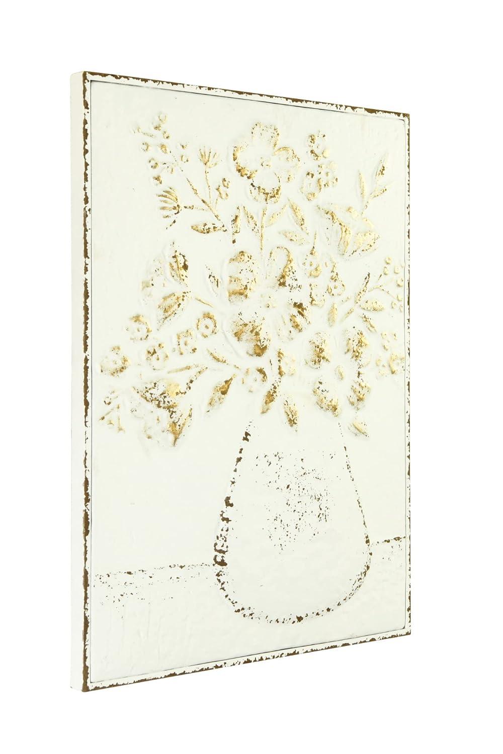 Kelly Clarkson Home Embossed Metal Wall Art with Flowers in Vase & Reviews | Wayfair