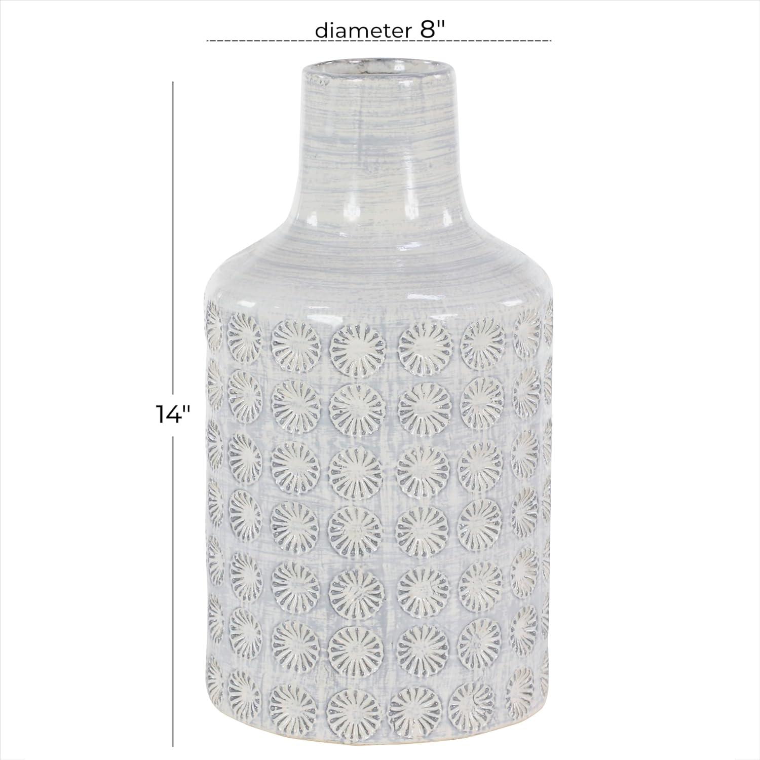 CosmoLiving by Cosmopolitan Porcelain Ceramic Floral Decorative Vase