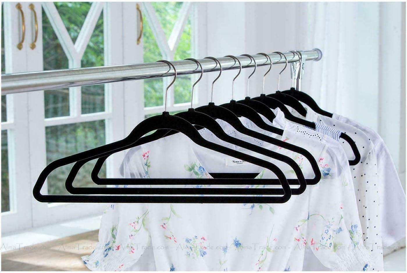 Space-Saving Velvet Coated Triangular Hangers - 50 Pack