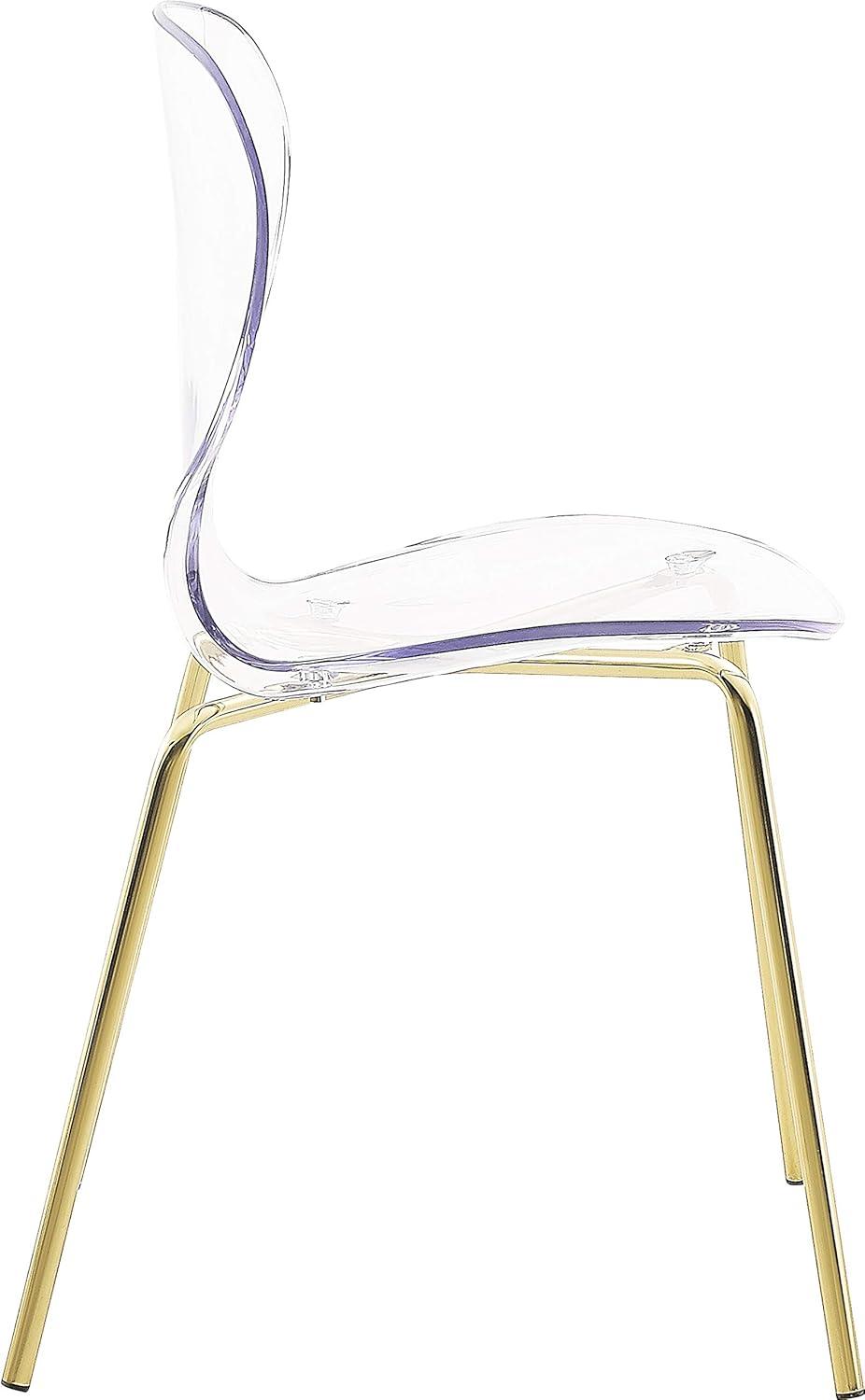 Meridian Furniture Clarion 18"H Metal Dining Chair in Gold (Set of 2)