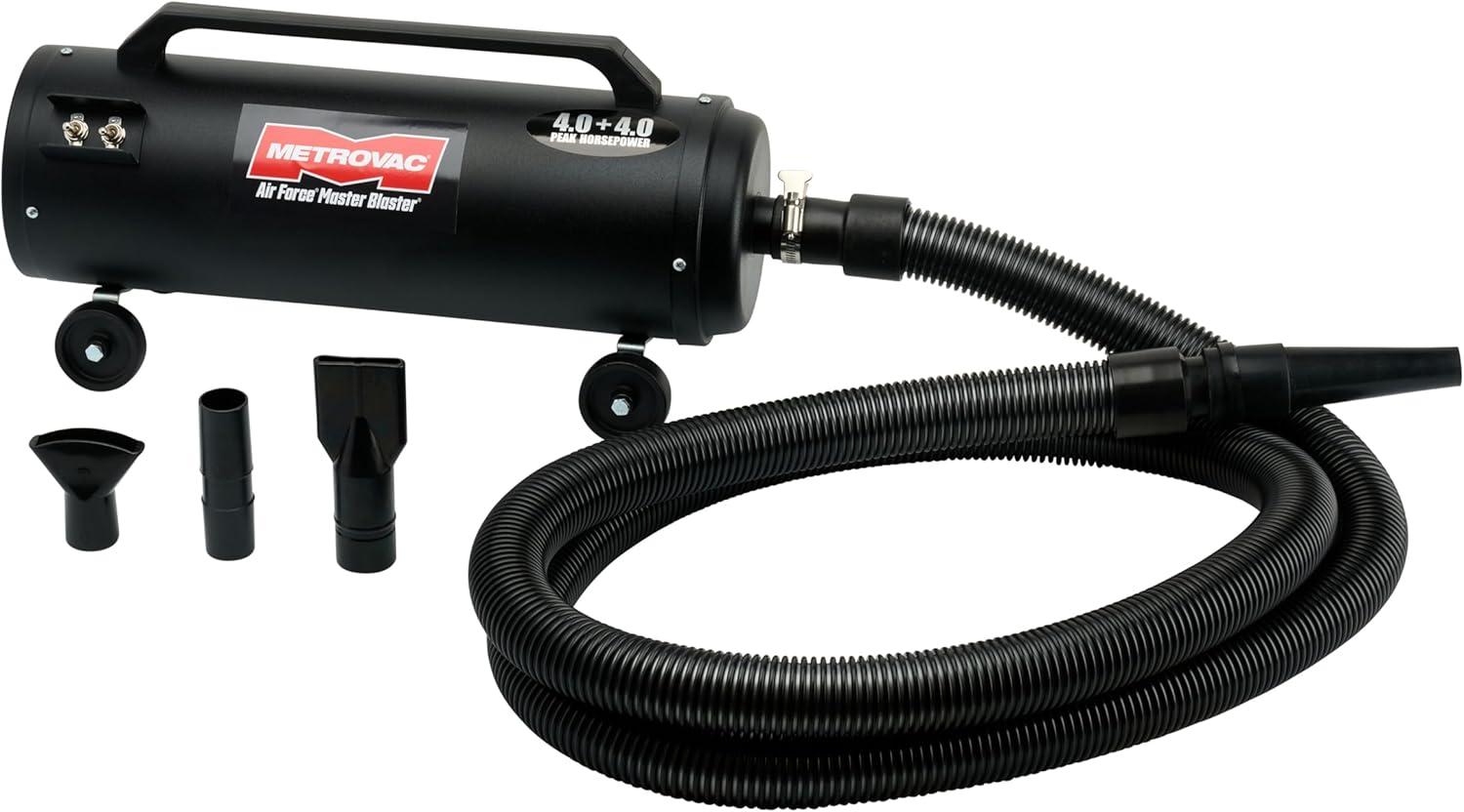 Black Steel Air Force Master Blaster Pet Dryer with Hose