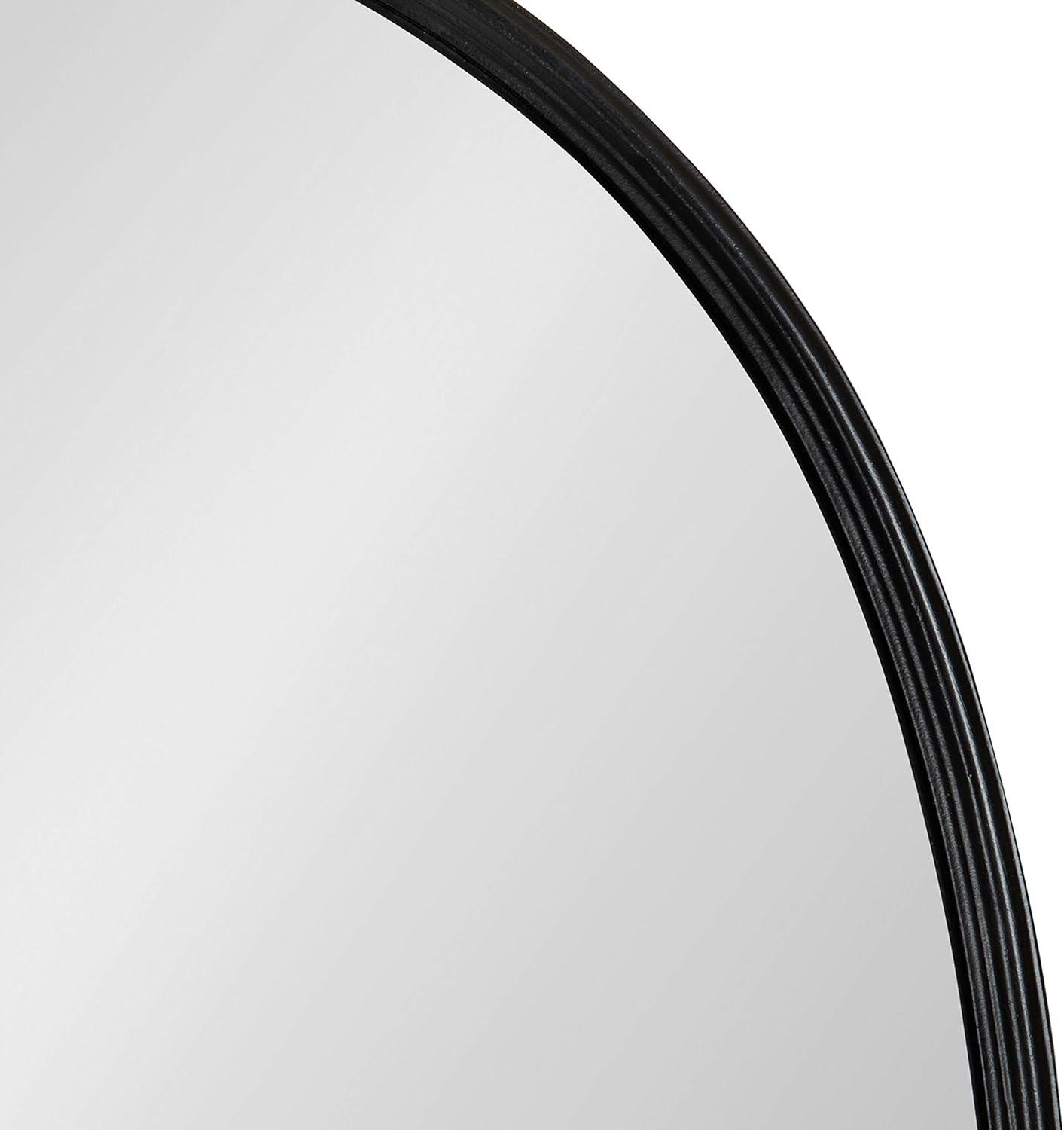 Kate and Laurel Caskill Mid-Century Modern Decorative Wall Mirror, 24" x 35.5", Black, Rounded Edged Rectangular Frame