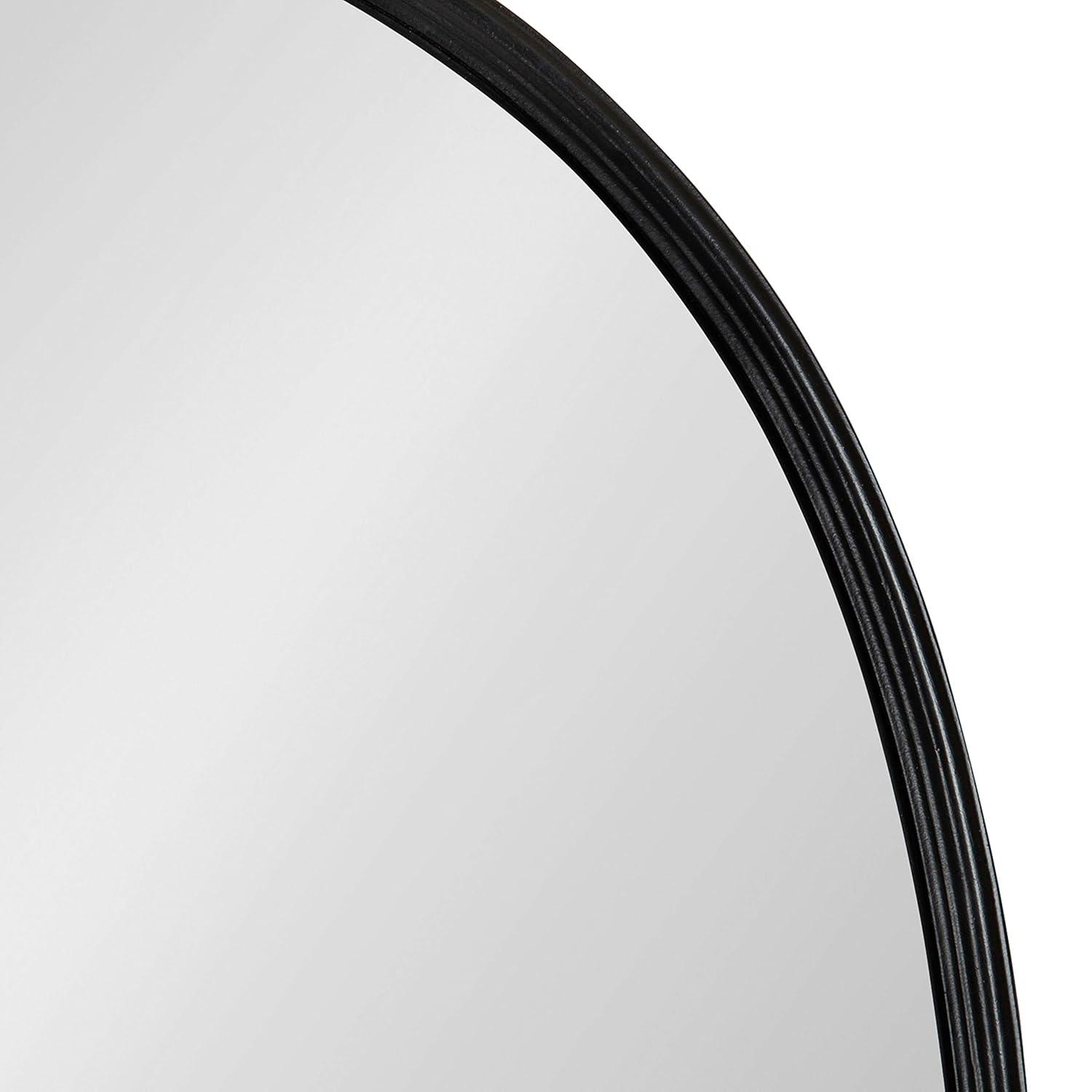 Kate and Laurel Caskill Mid-Century Modern Decorative Wall Mirror, 24" x 35.5", Black, Rounded Edged Rectangular Frame