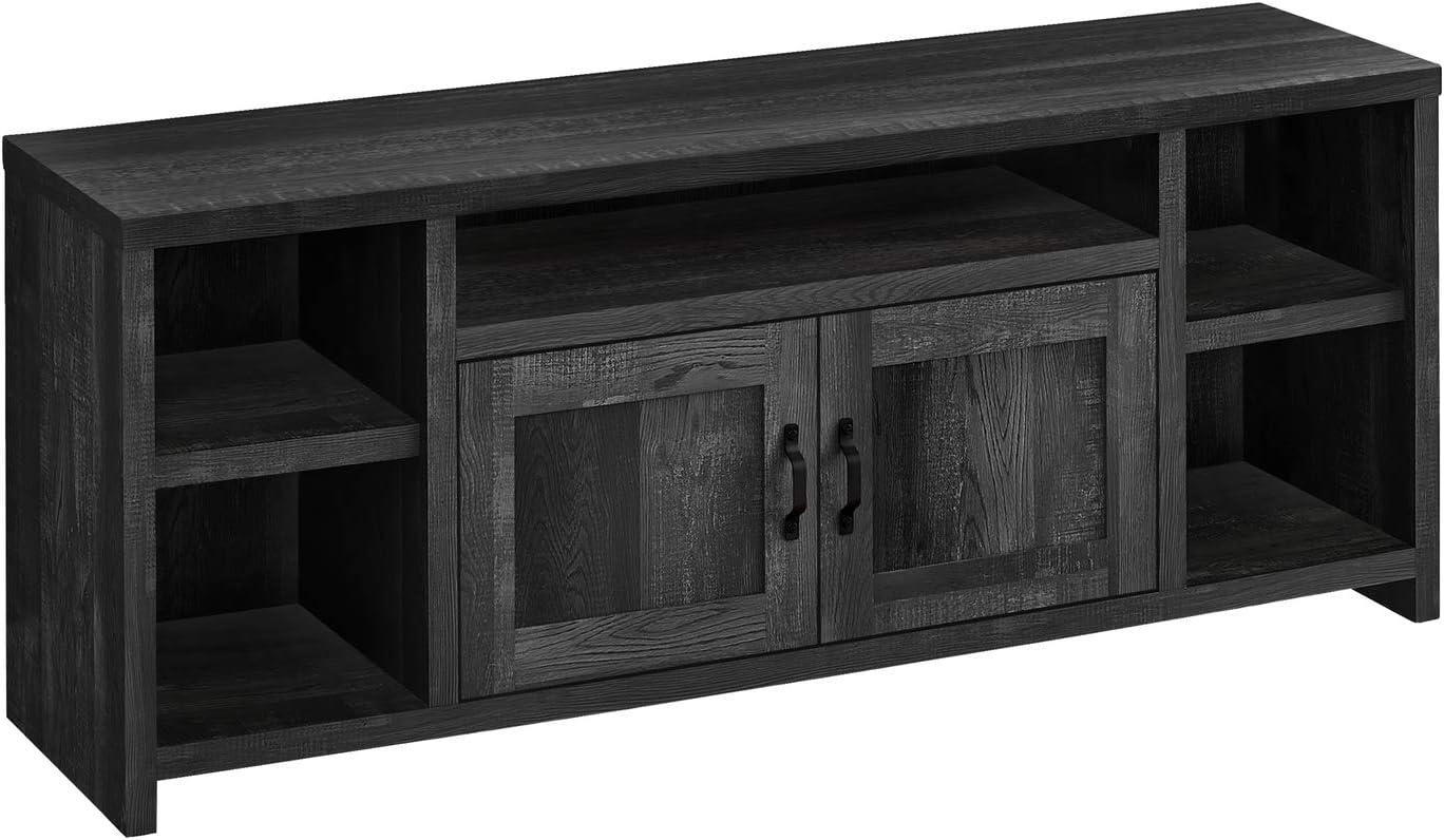 Monarch Specialties Tv Stand 60 Inch Console Media Entertainment Center Storage Cabinet Living Room Bedroom Laminate Black Transitional