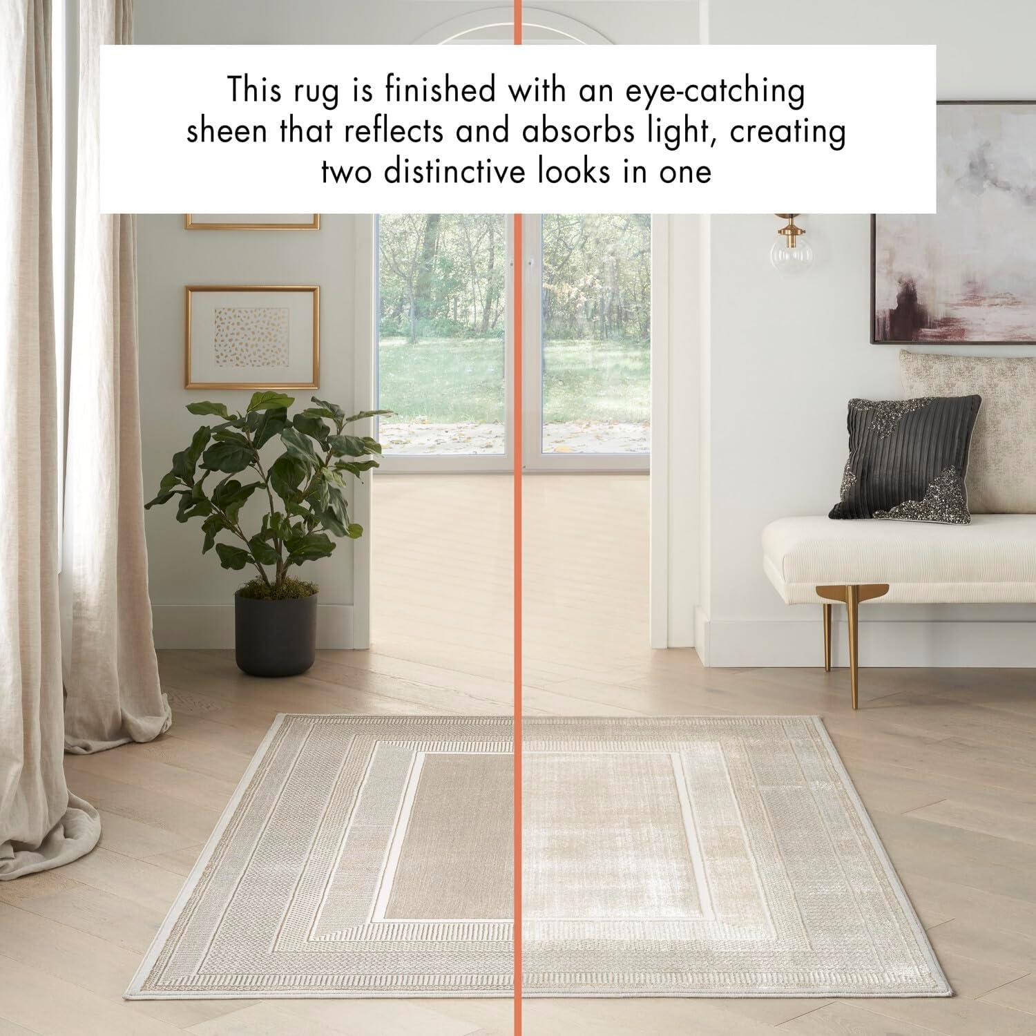 Nourison Glam 9' x 12' Ivory Modern Indoor Rug