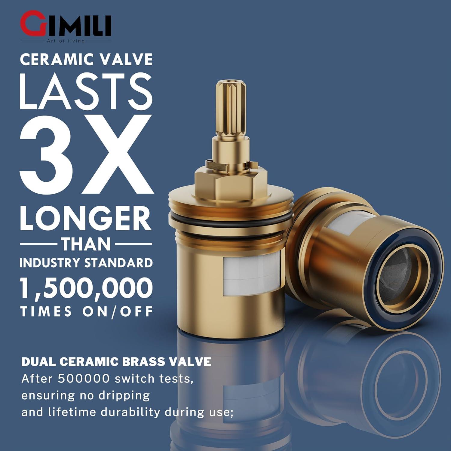 GIMILI Brushed Gold Pot Filler Faucet Wall Mount Kitchen Faucets Over Stove Faucet Folding Faucet with Double Joint Swing Arms