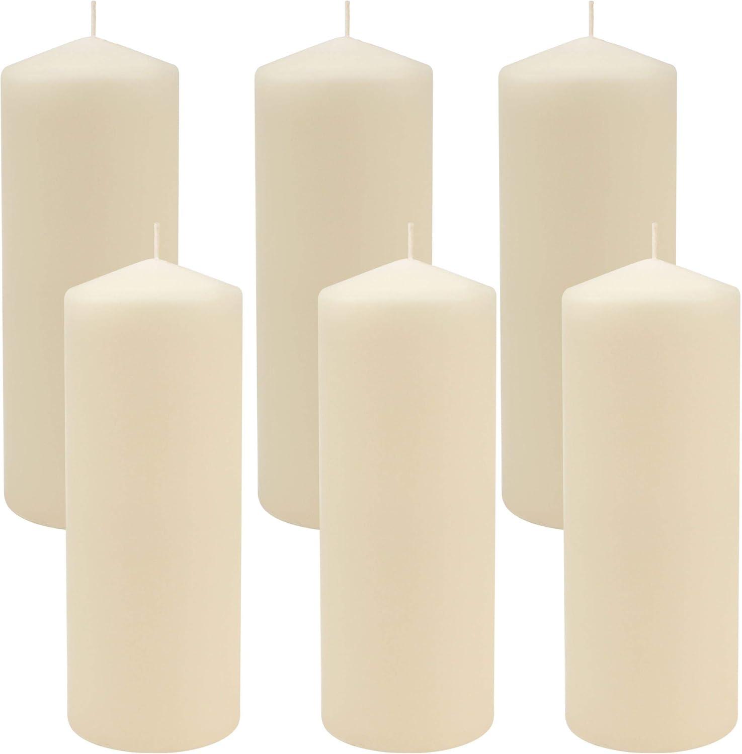 6pk Pillar Candles Ivory - Stonebriar Collection