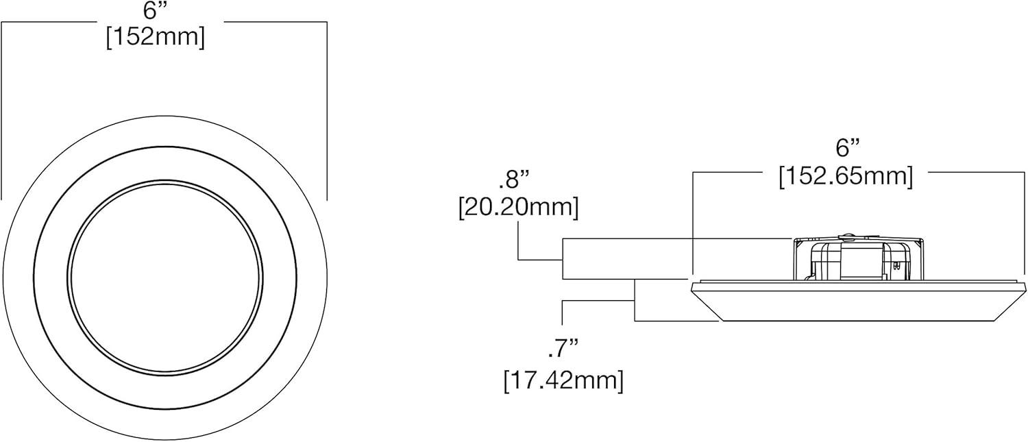 Halo Sld405827jb 1 Light 6" Wide Led Flush Mount Light - White