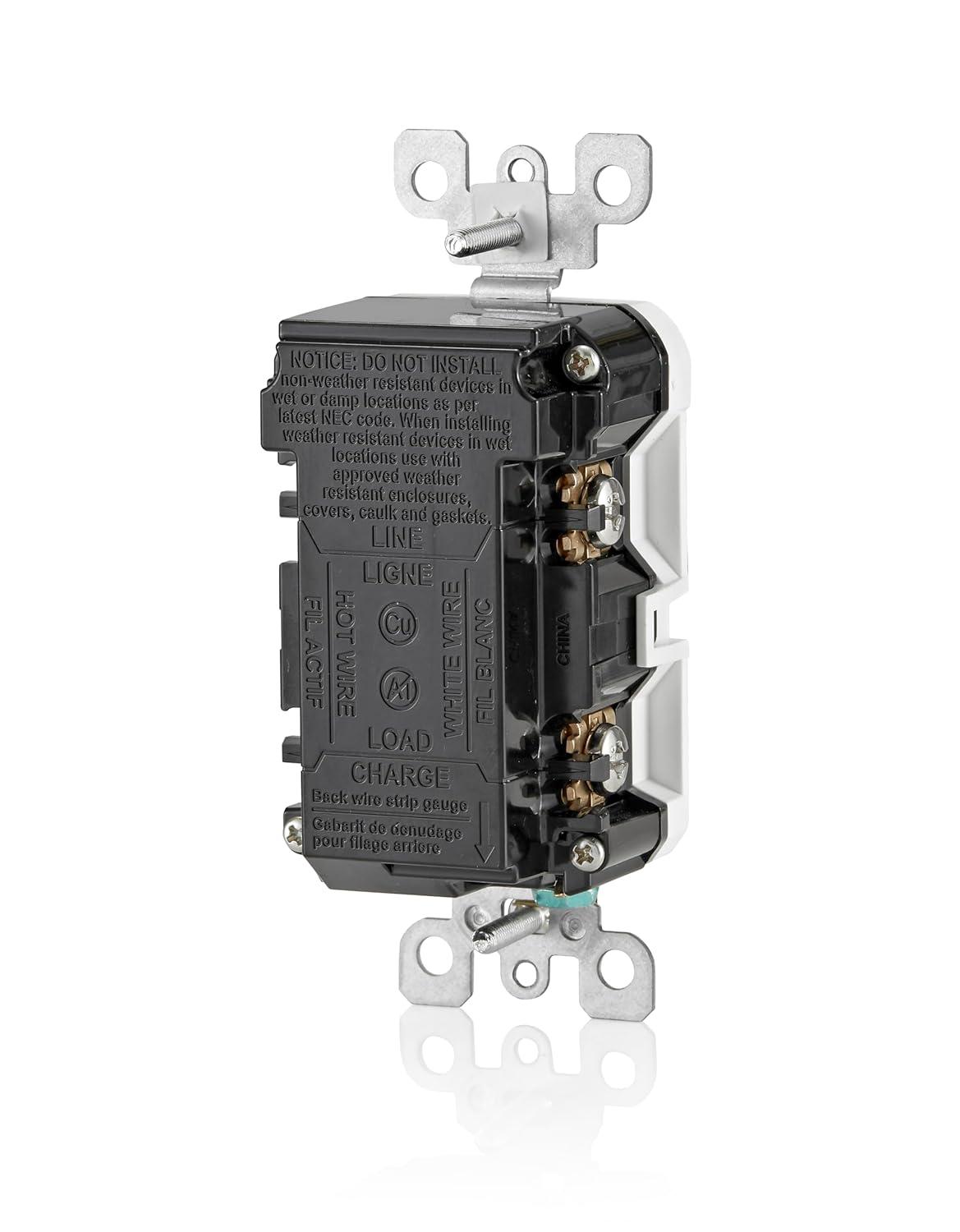 15 Amp SmartlockPro Wi-Fi Certified Smart GFCI Outlet, White D2GF1-KW