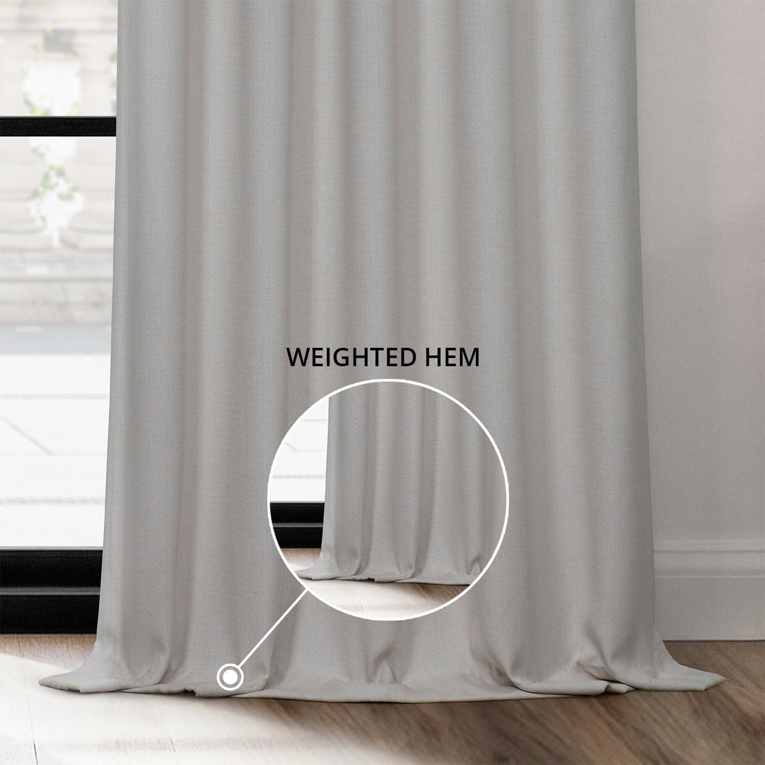 HPD Half Price Drapes Birch Extra Wide Faux Linen Room Darkening Curtains for Bedroom & Living Room Curtains (1 Panel), Door & Window Curtains 84 inches long, Rod Pocket curtains, 100W X 120L