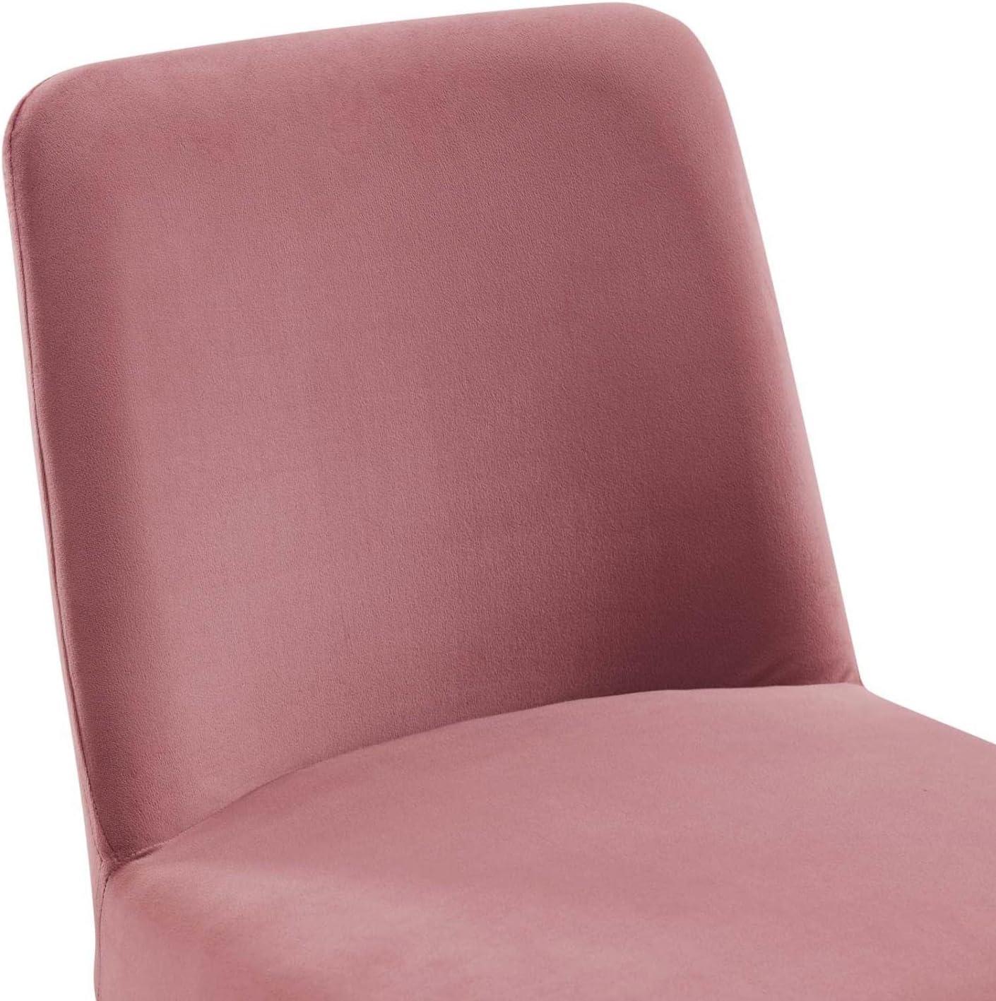 Amplify Sled Base Performance Velvet Dining Side ChairGold Dusty Rose