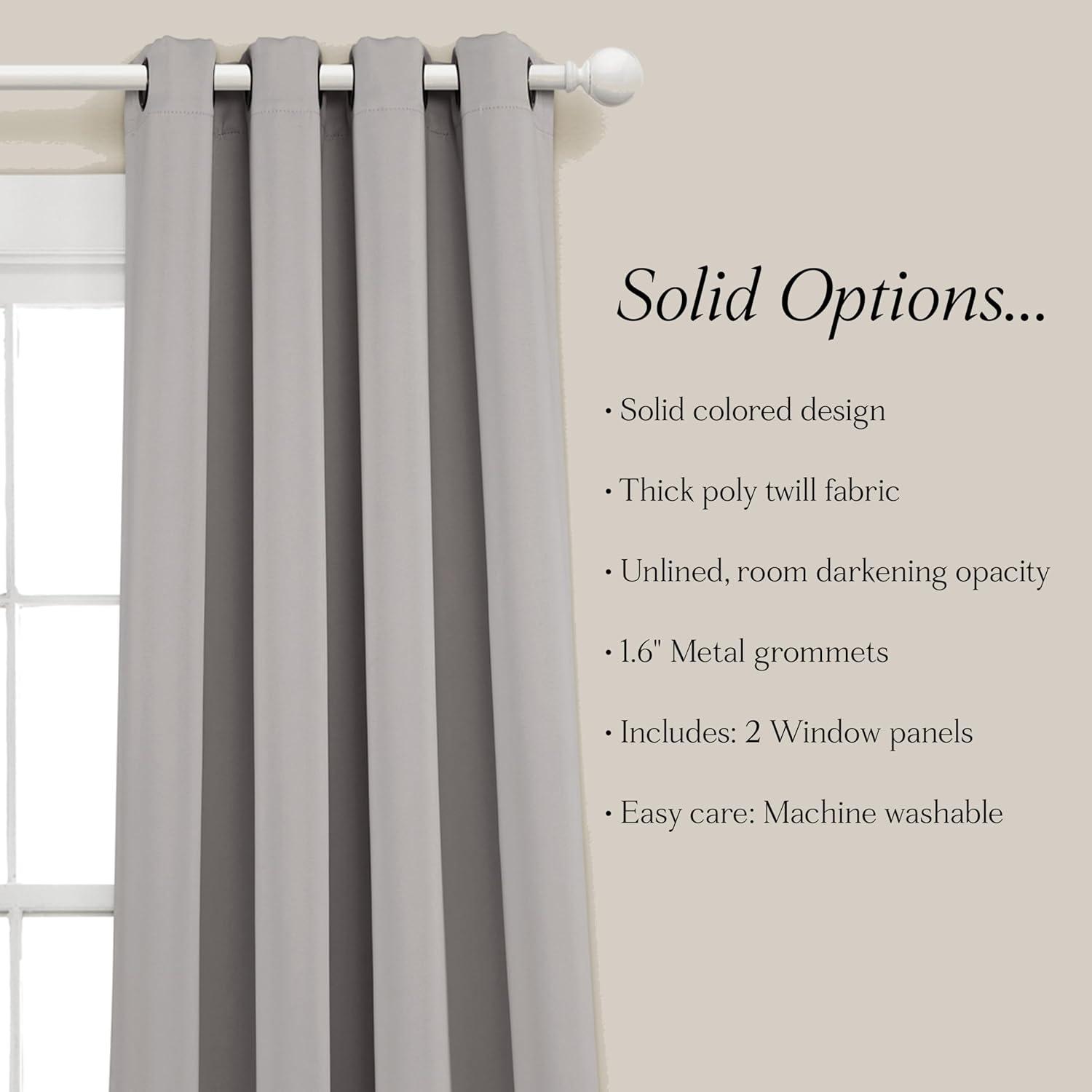 Lush Decor Insulated Grommet Blackout Window Curtain Panels, Pair, 52" W x 84" L, Gray - Classic Modern Design - Chic Window Decor - Long Curtains For Living Room, Bedroom, Or Dining Room